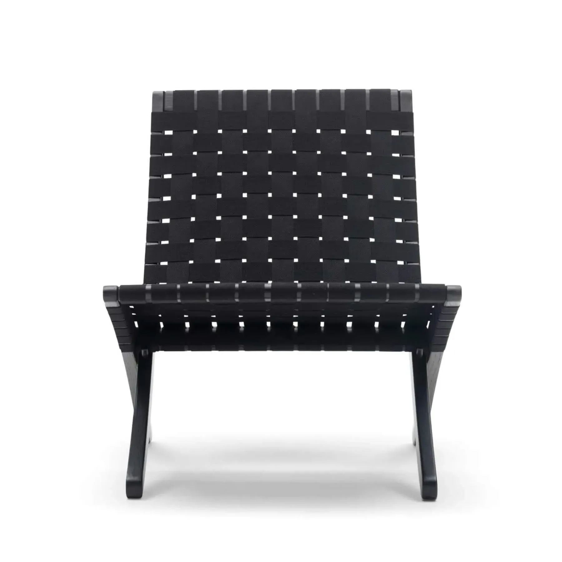 Lounge Chair with Webbing - Black, Oak image
