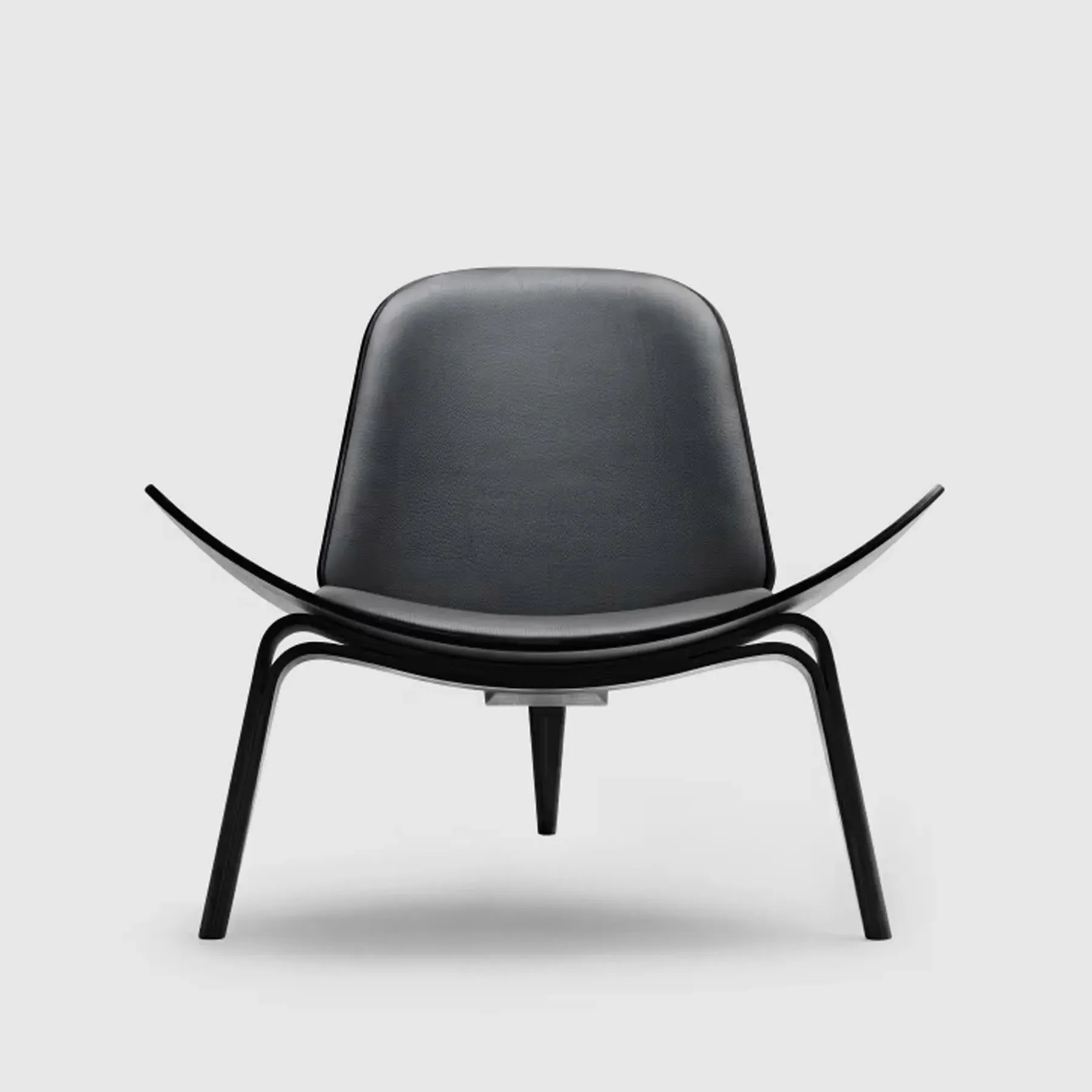 Shell Chair with Arched Legs - Black, Oak image
