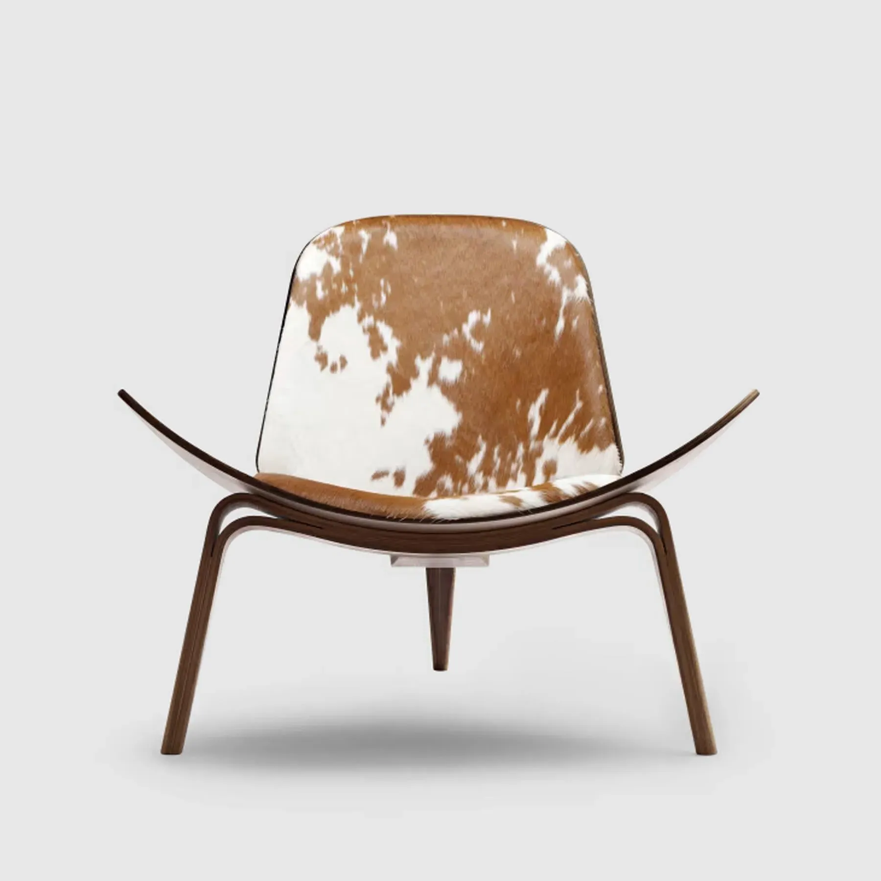 Shell Chair with Arched Legs - Brown, Cowhide