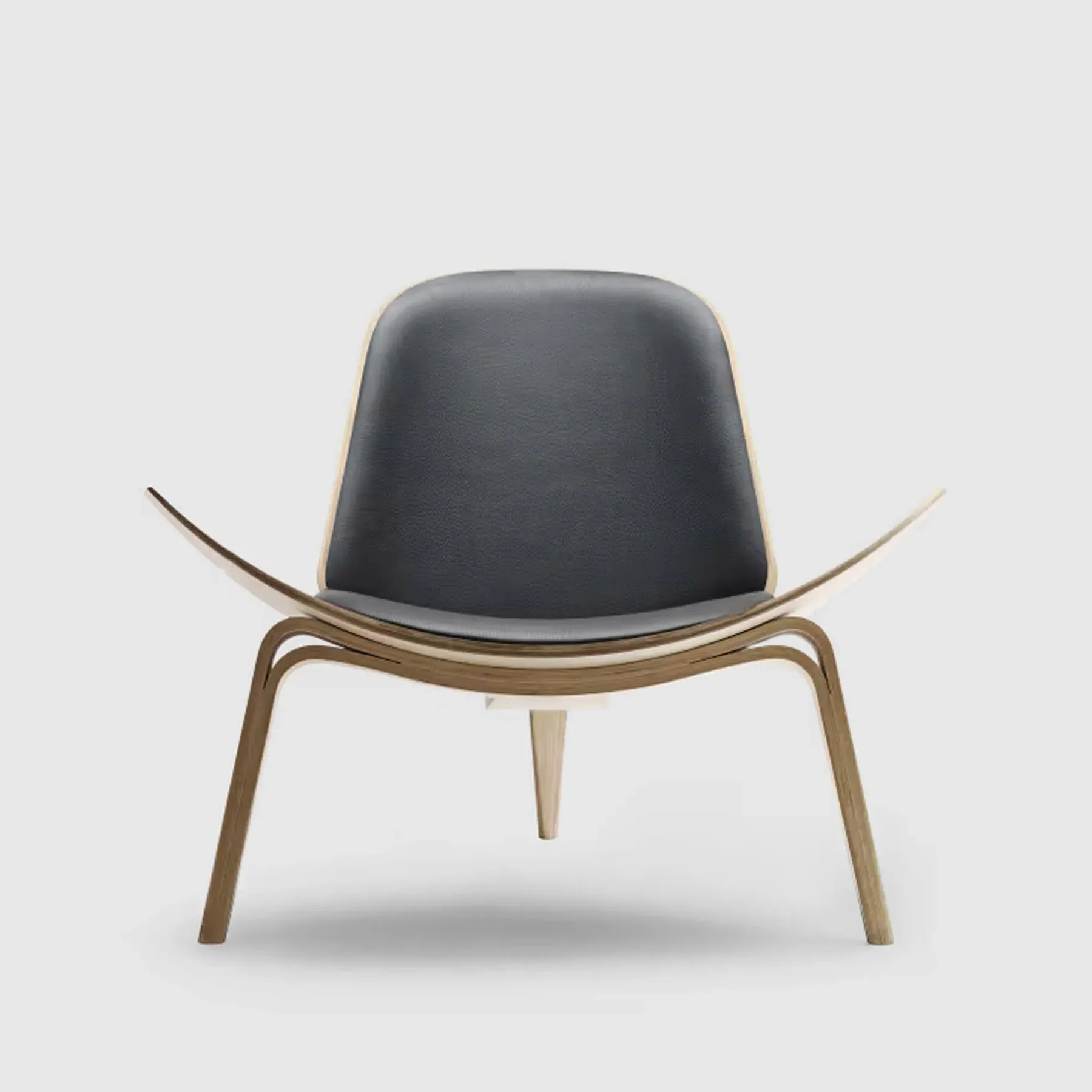 Shell Chair with Arched Legs - White, Oak