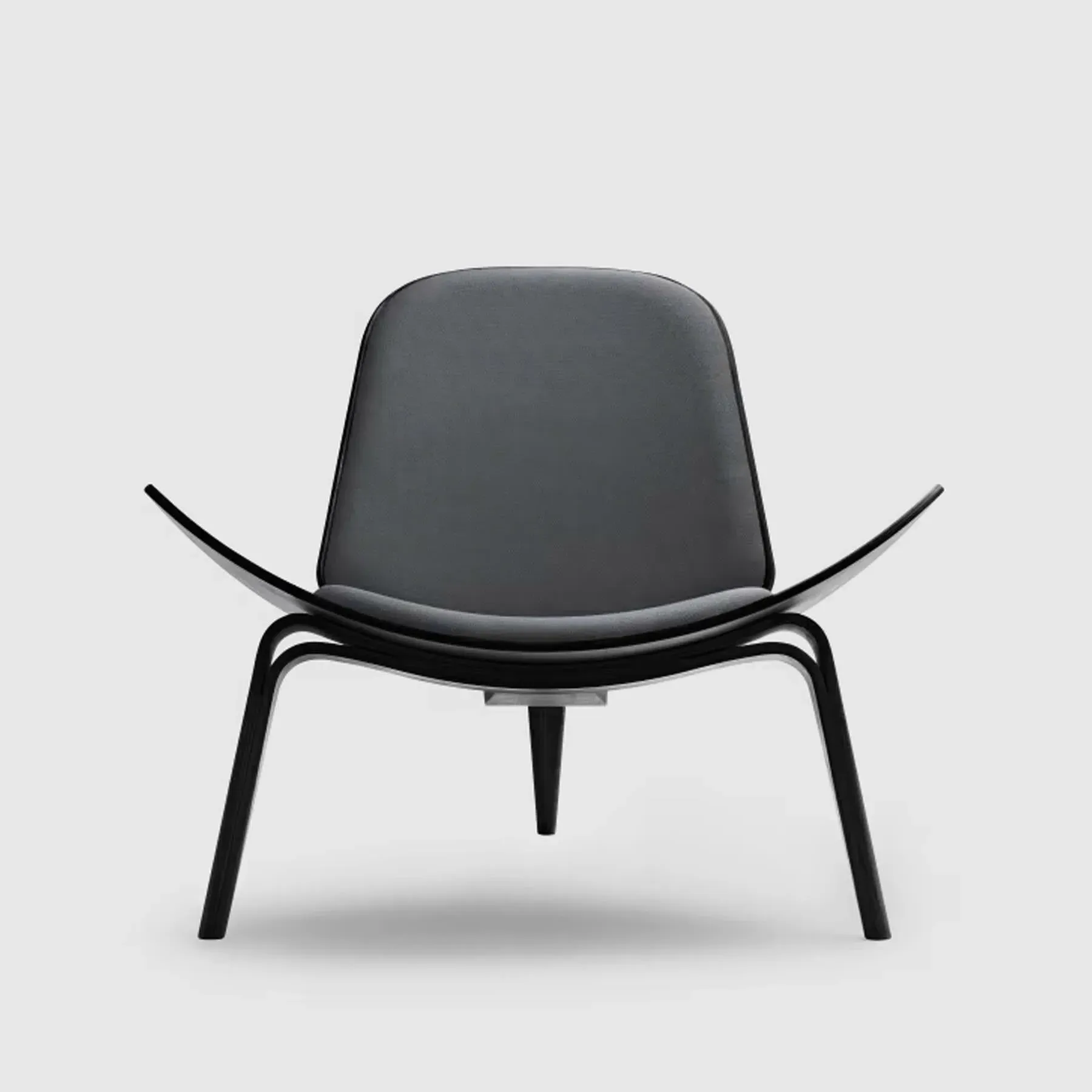 Shell Chair with Upholstery - Grey, Oak