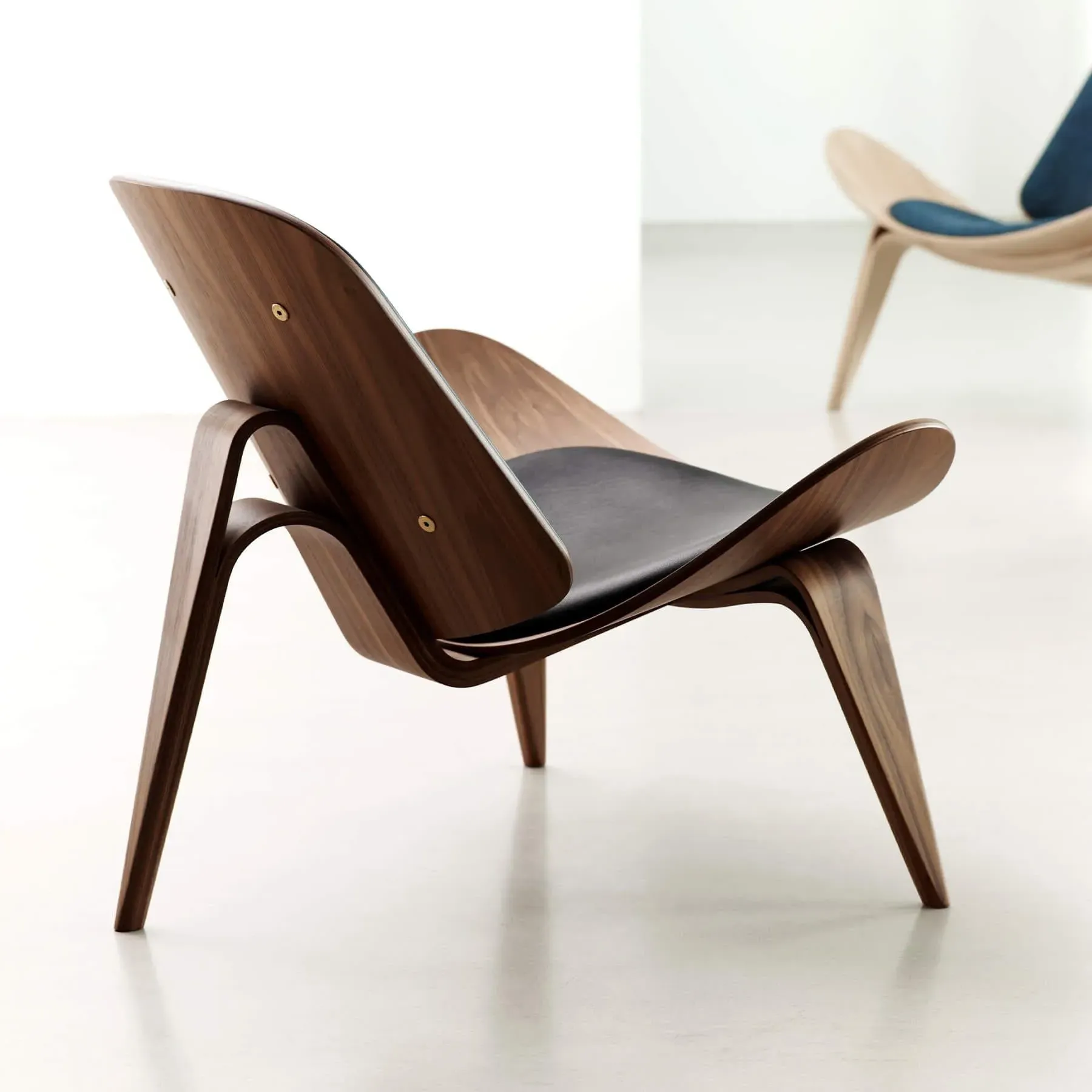 Shell Chair with Upholstery - Grey, Oak