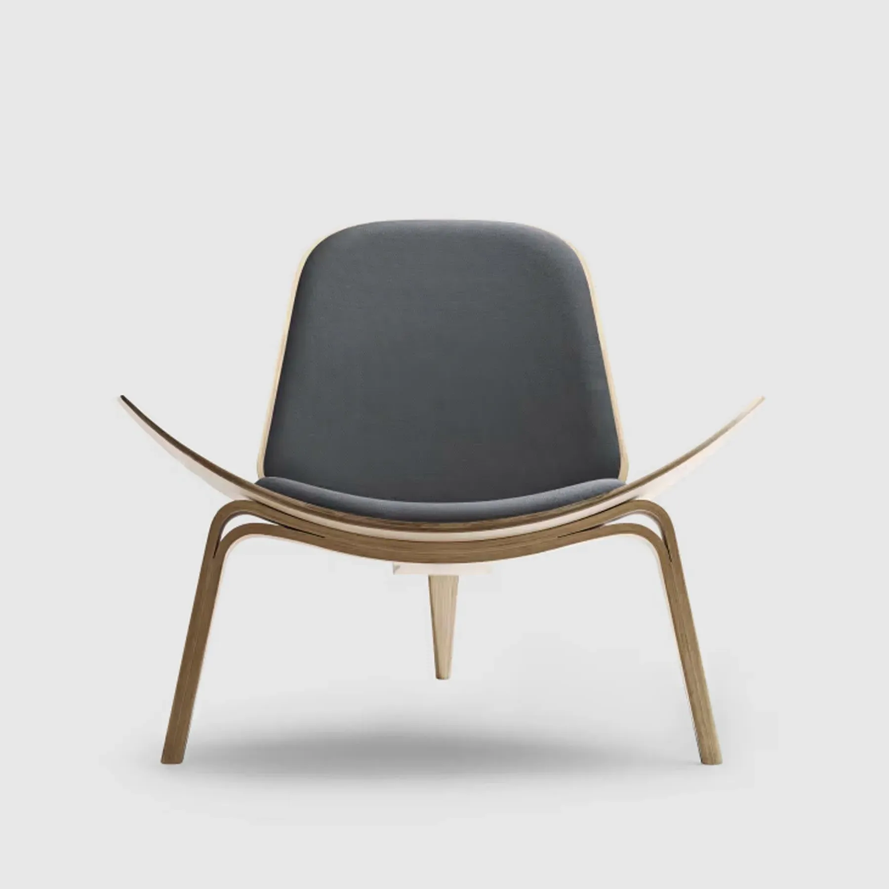 Shell Chair with Upholstery - Grey, Oak