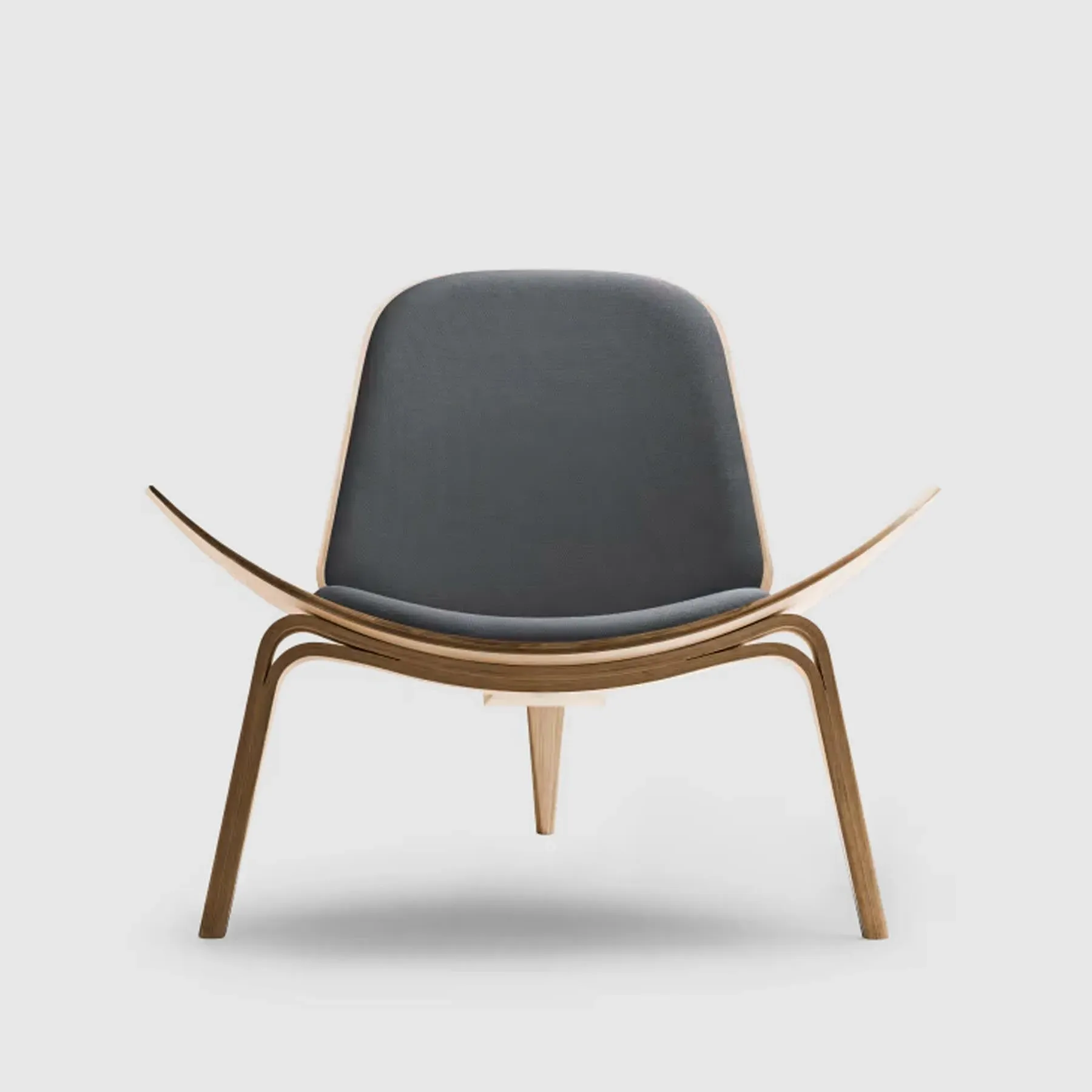 Shell Chair with Upholstery - Grey, Oak image