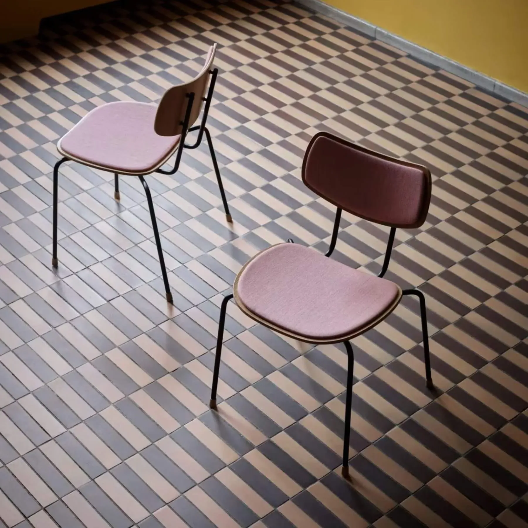 Stackable Dining Chair with Upholstery - Black