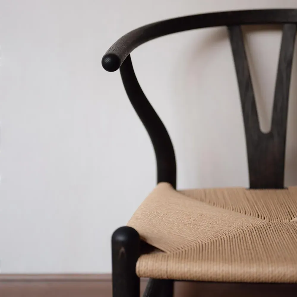 Wishbone Chair - Ebony Oak, Paper Cord