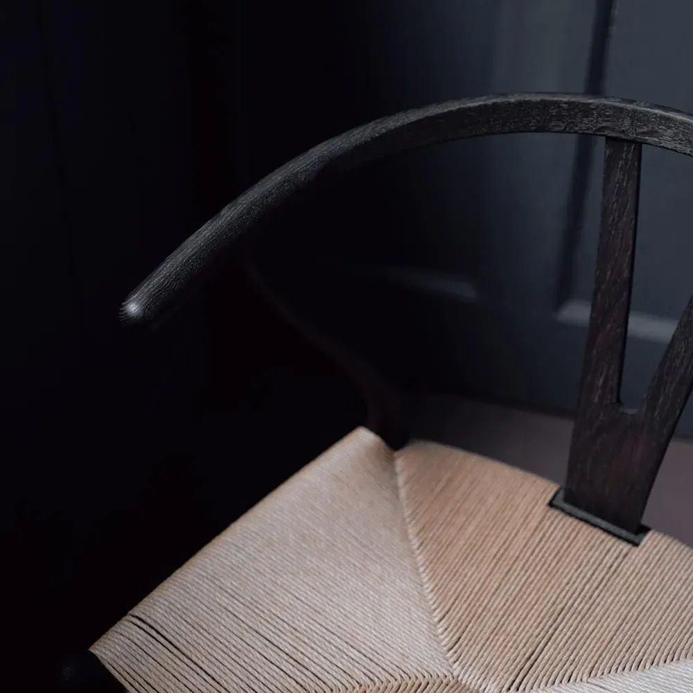 Wishbone Chair - Ebony Oak, Paper Cord