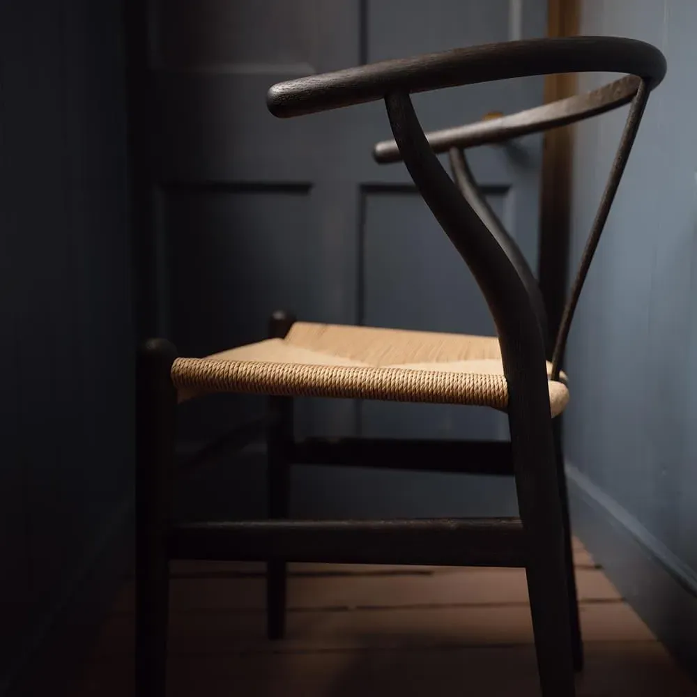Wishbone Chair - Ebony Oak, Paper Cord
