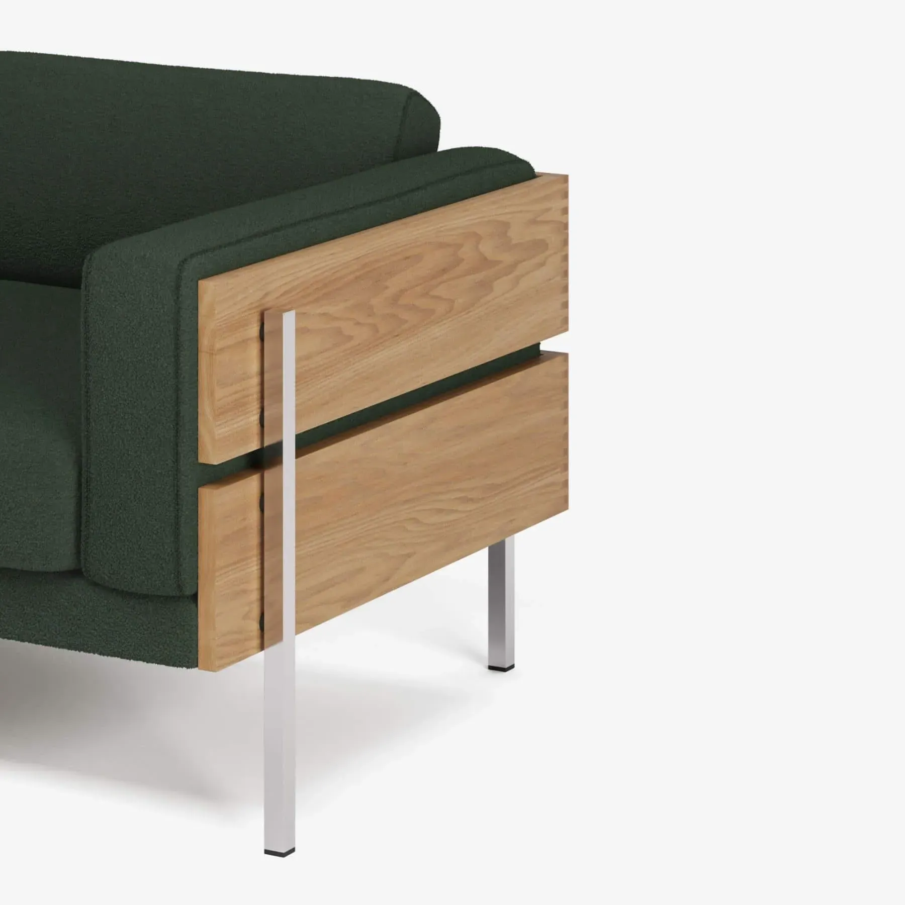 Armchair with Exposed Frame - Black, Leather