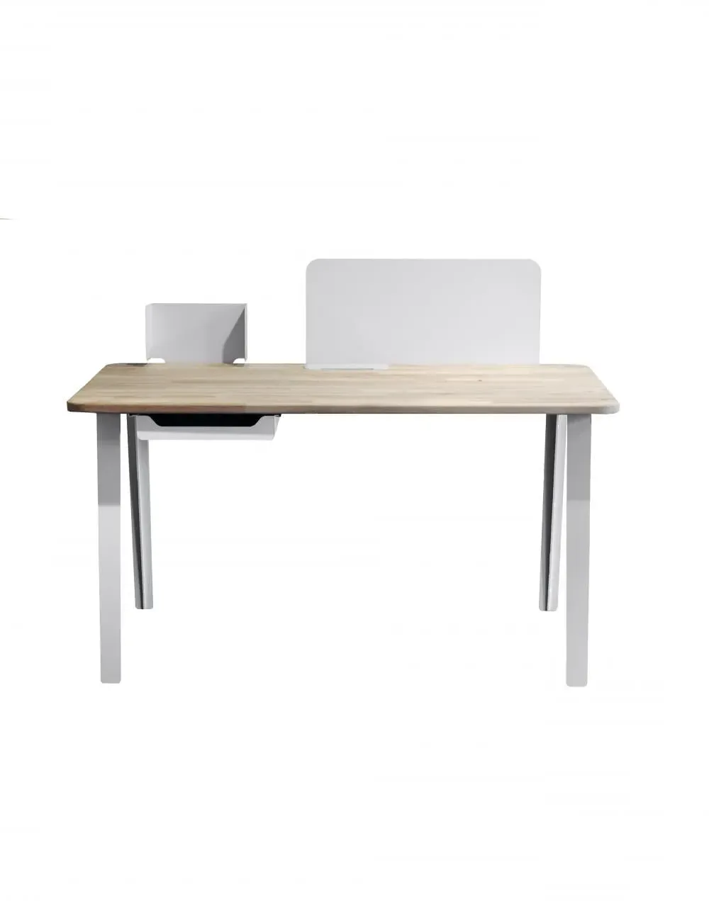 Compact Desk with Storage - Ash, Solid Wood image