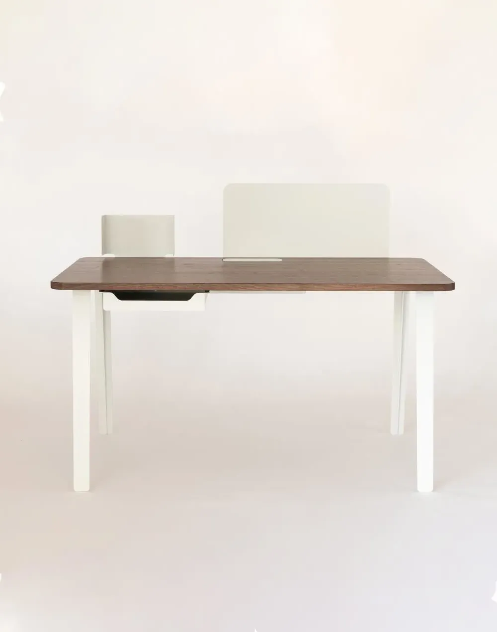 Compact Desk with Storage - Walnut, Solid Wood