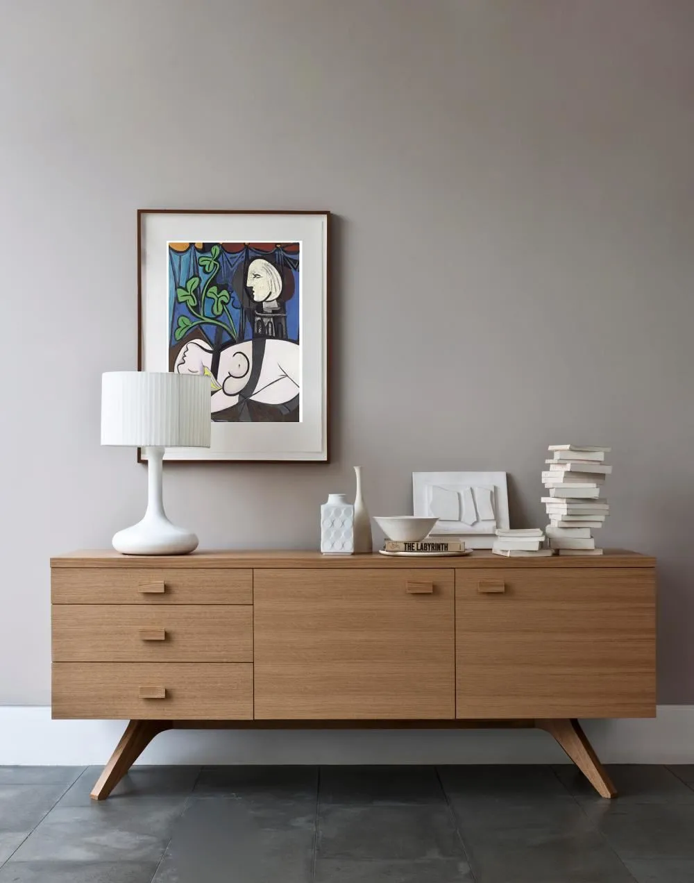 Cross Sideboard with Storage - Oak, Veneer