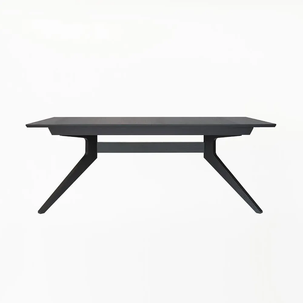 Extended Dining Table with Leaves - Black, Wood image
