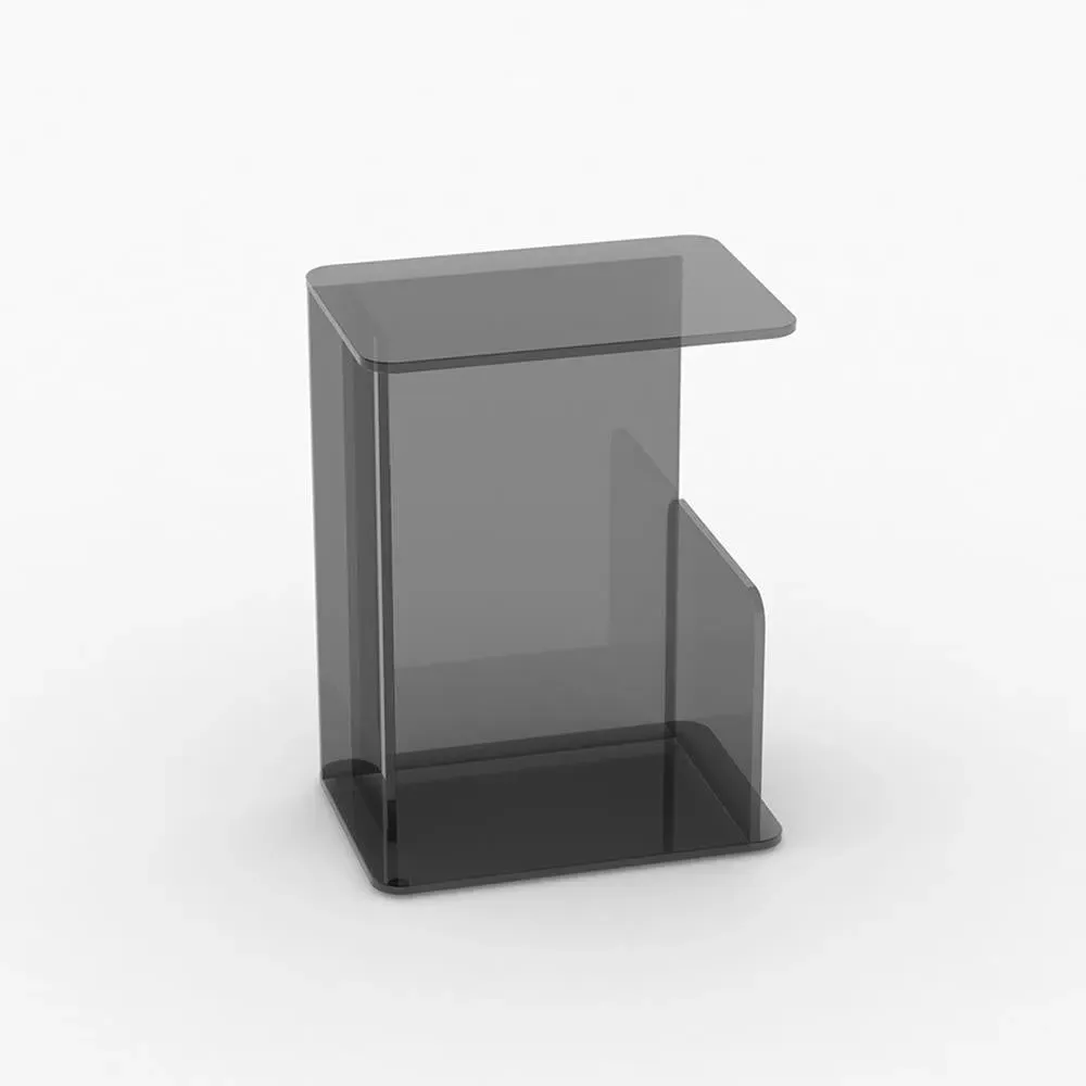 Large Side Table with Storage - Bronze, Glass