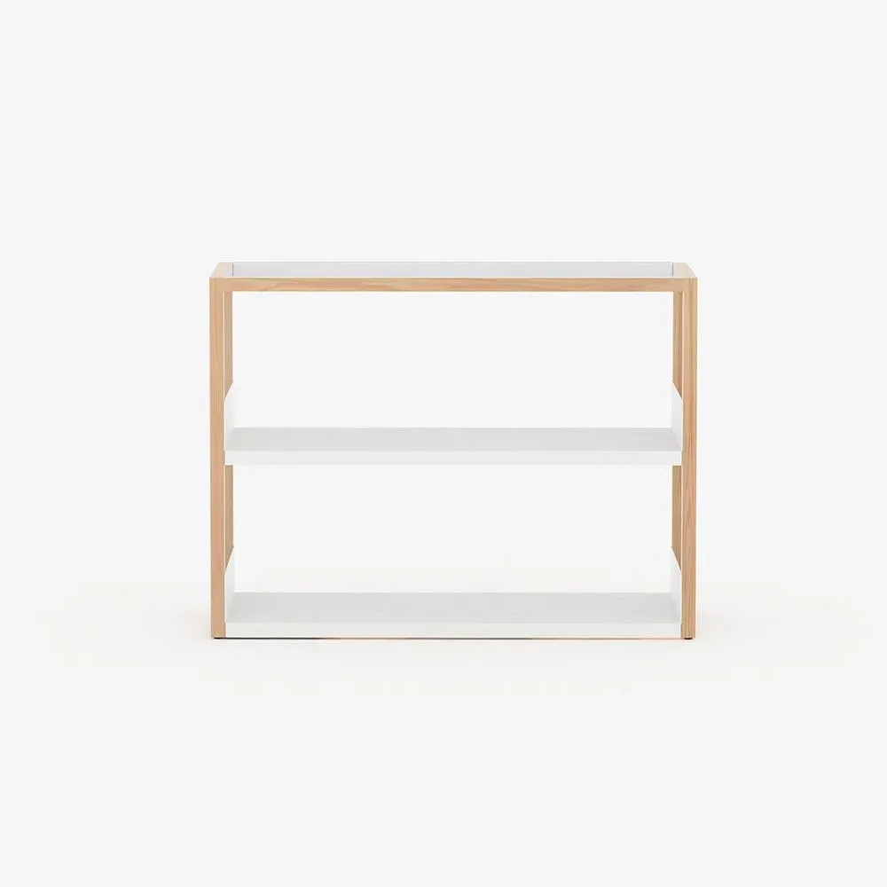 Low Display Shelving Unit - Oak, Steel