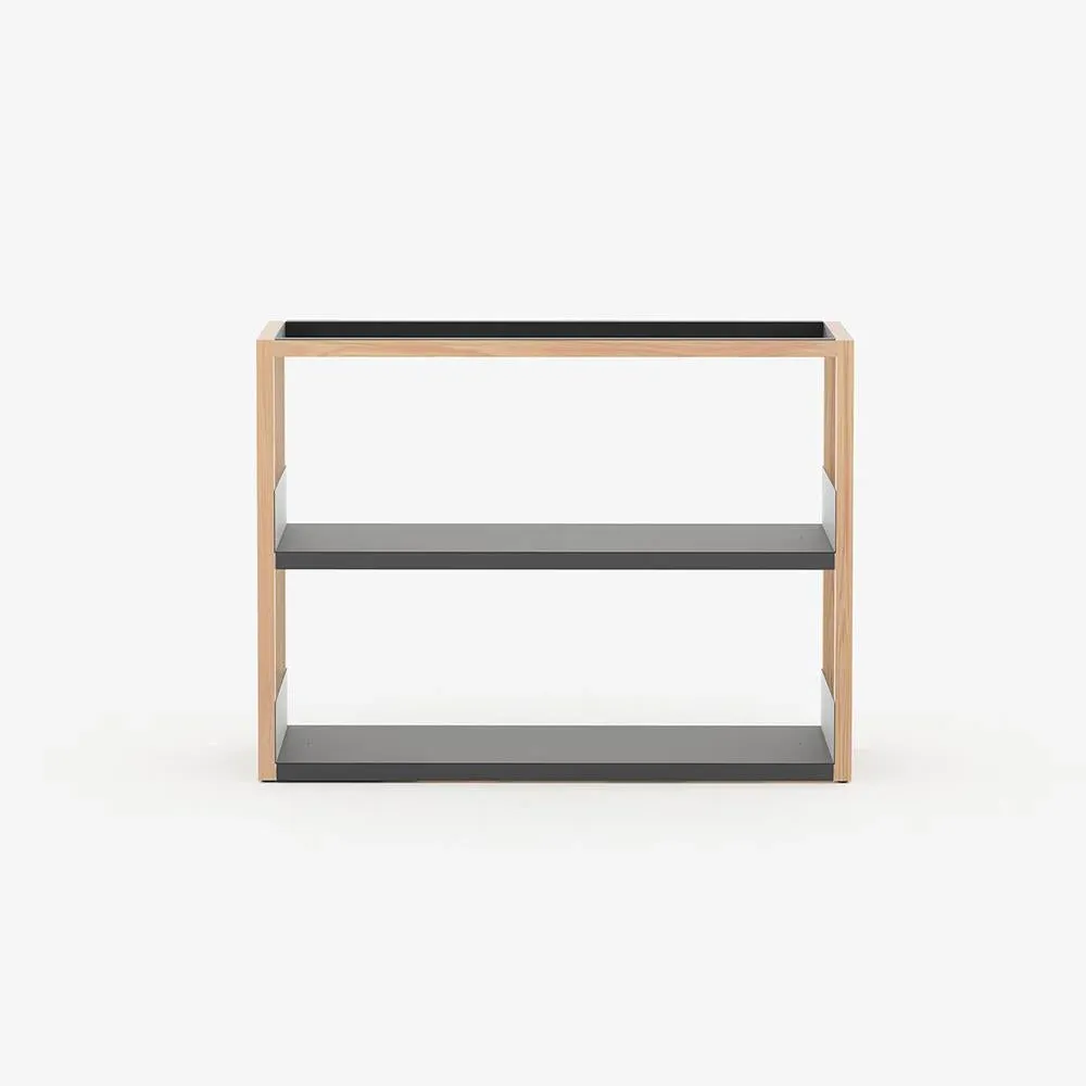 Low Display Shelving Unit - Oak, Steel image