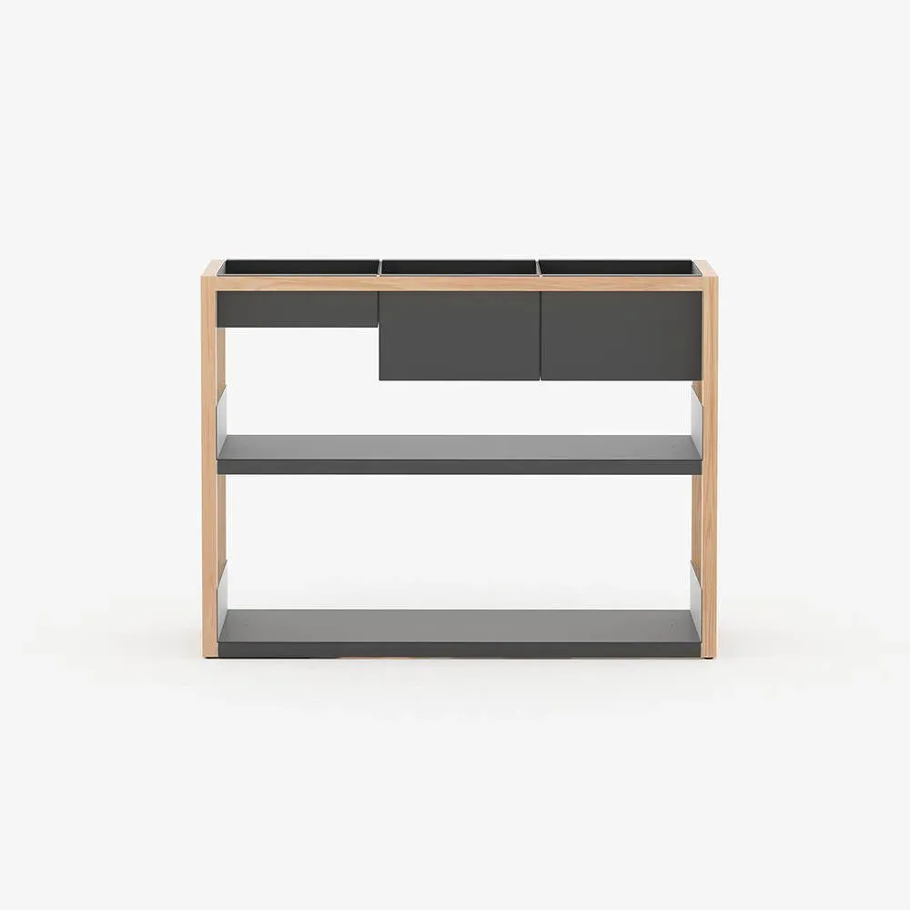 Medium Modular Shelving with Storage - Oak, Steel