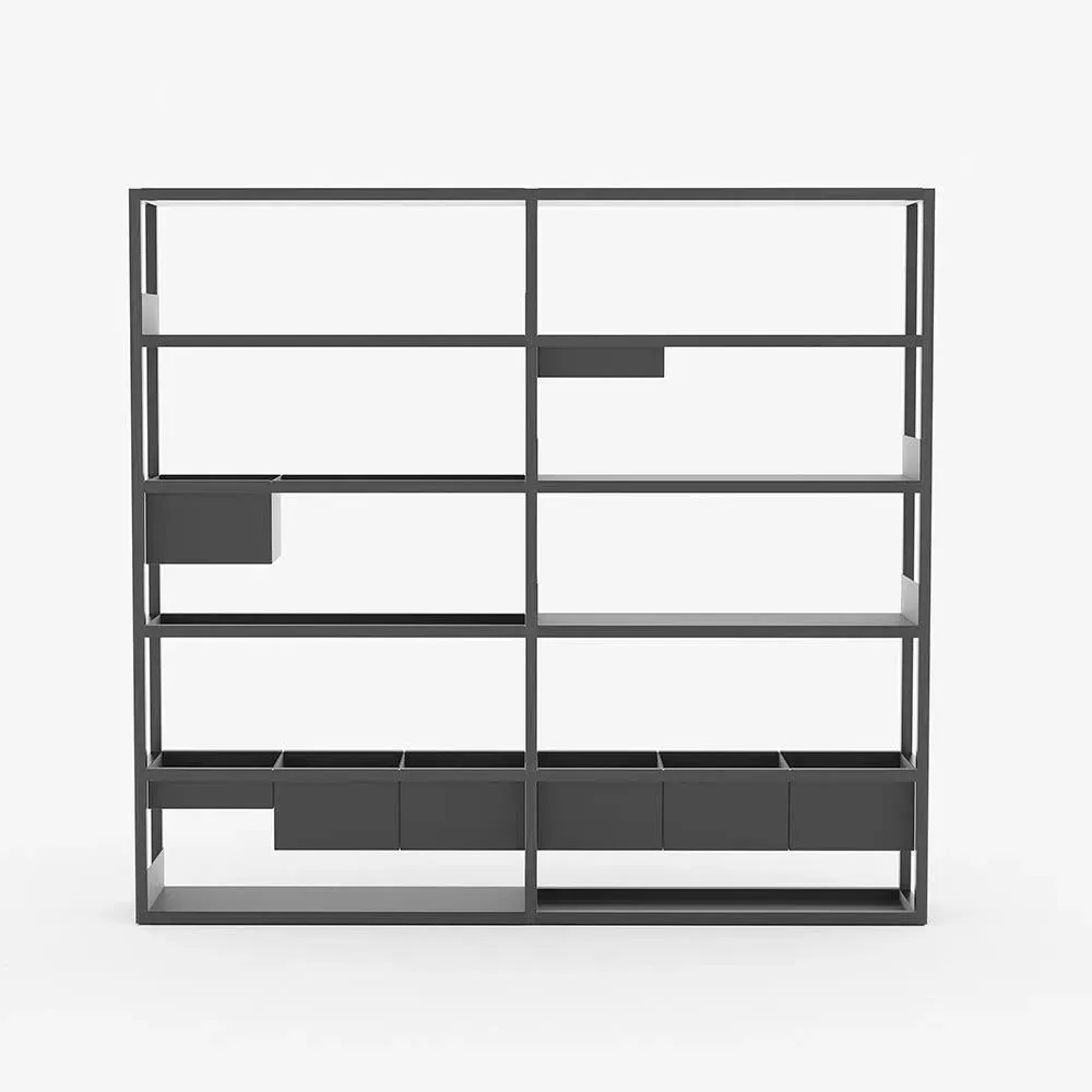 Medium Modular Shelving with Storage - Oak, Steel