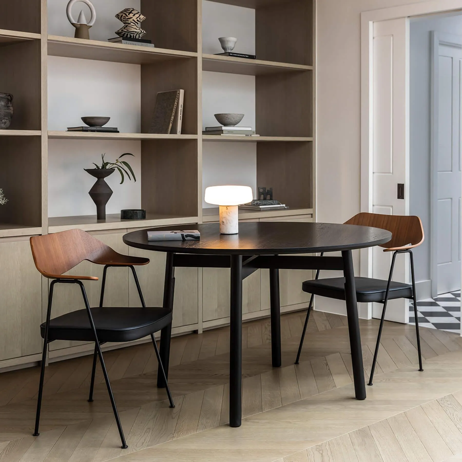 Regular Table Lamp with Dimmer - Black, Marble