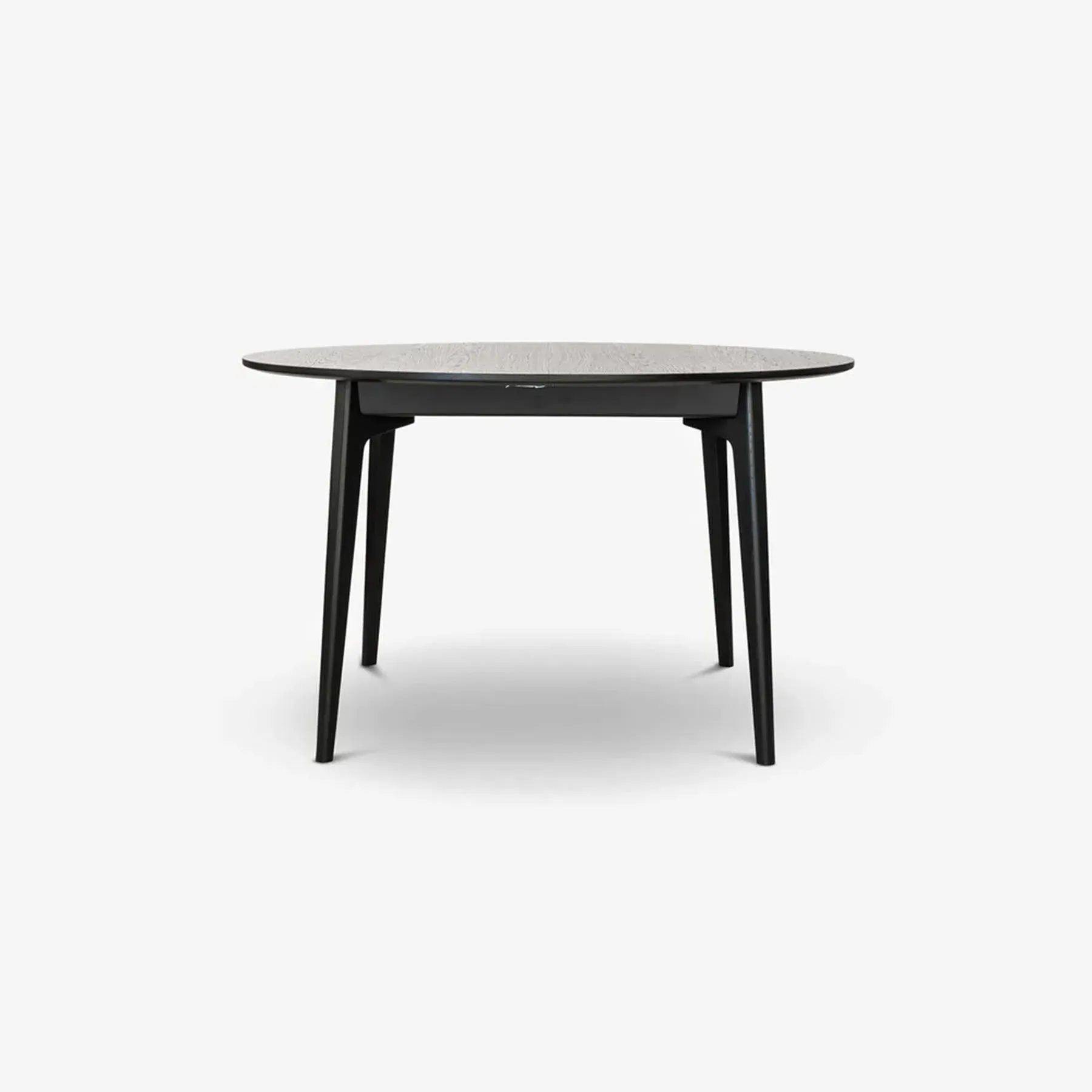 Round Extending Dining Table - Black Oak, Solid Wood
