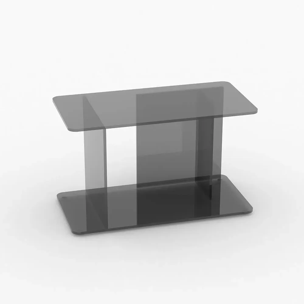 Small Side Table with Storage - Bronze, Glass