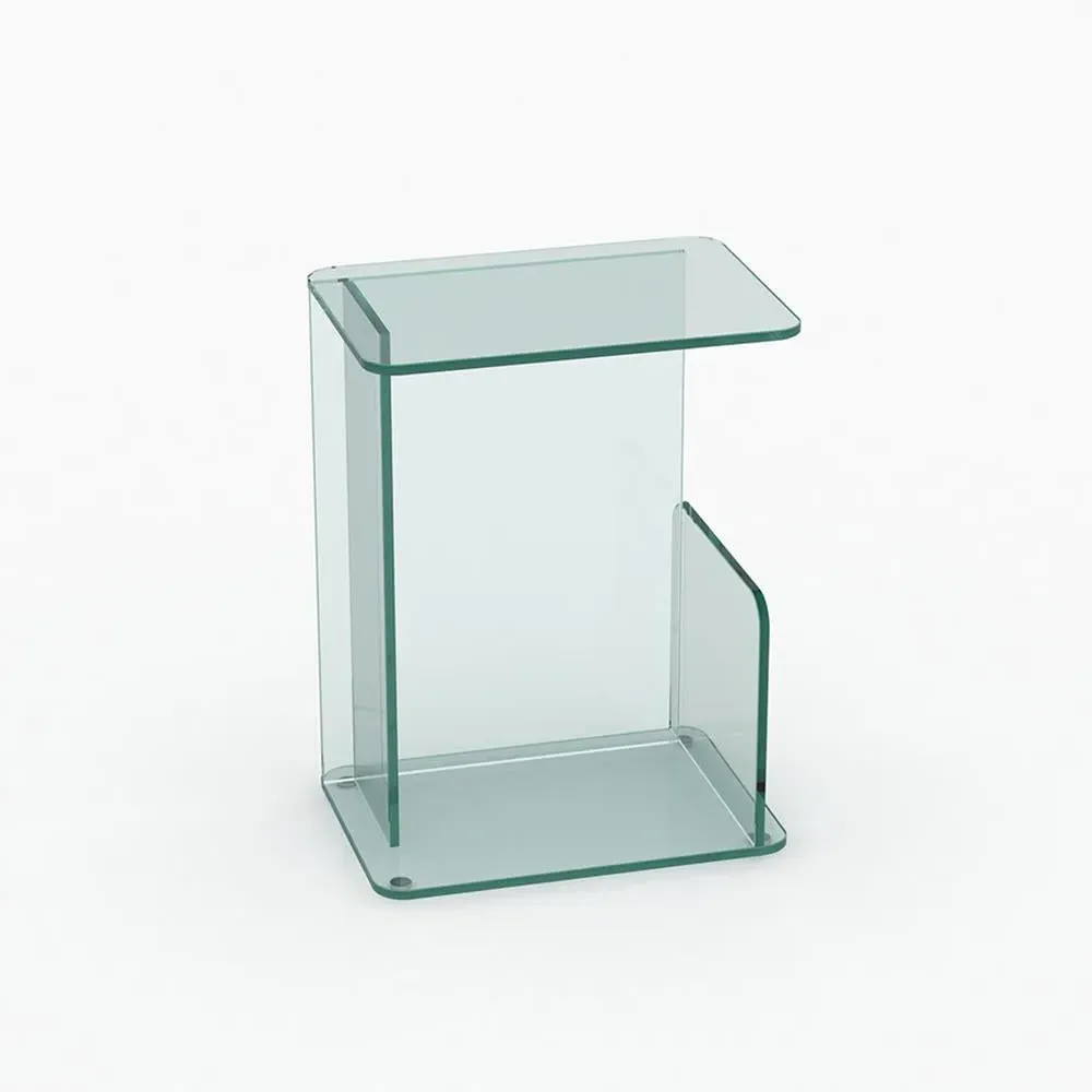 Small Side Table with Storage - Bronze, Glass