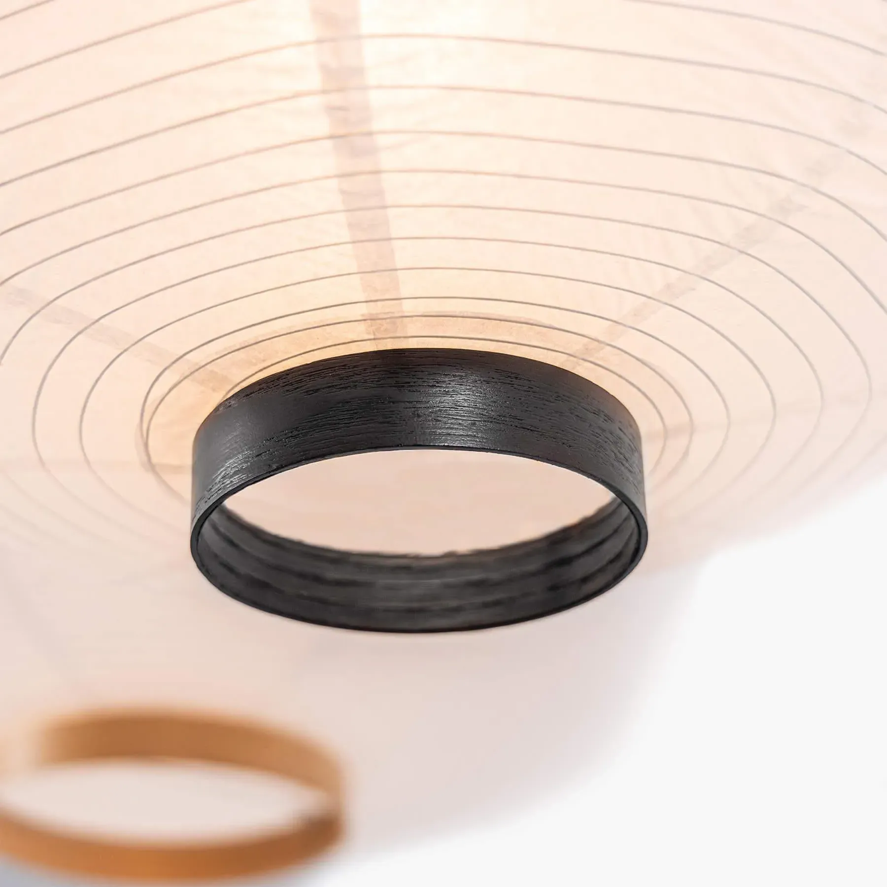 Soft Paper Lantern Small Pendant Light - Oak, Rice Paper