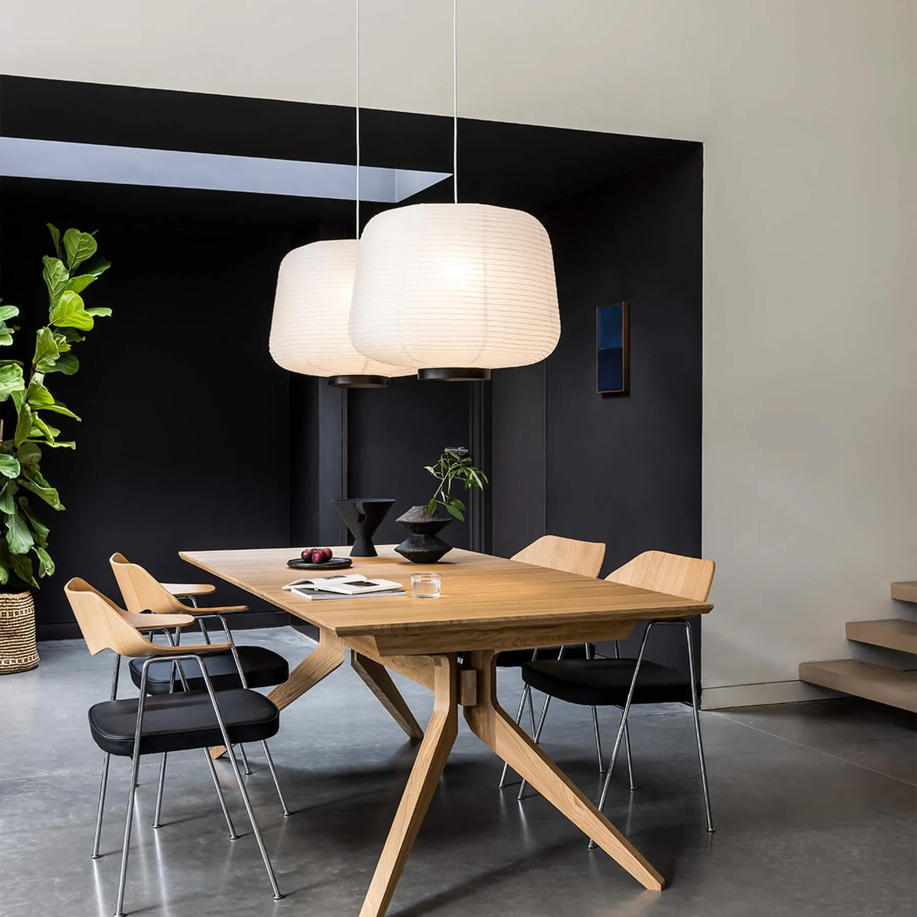 Soft Paper Lantern Small Pendant Light - Oak, Rice Paper