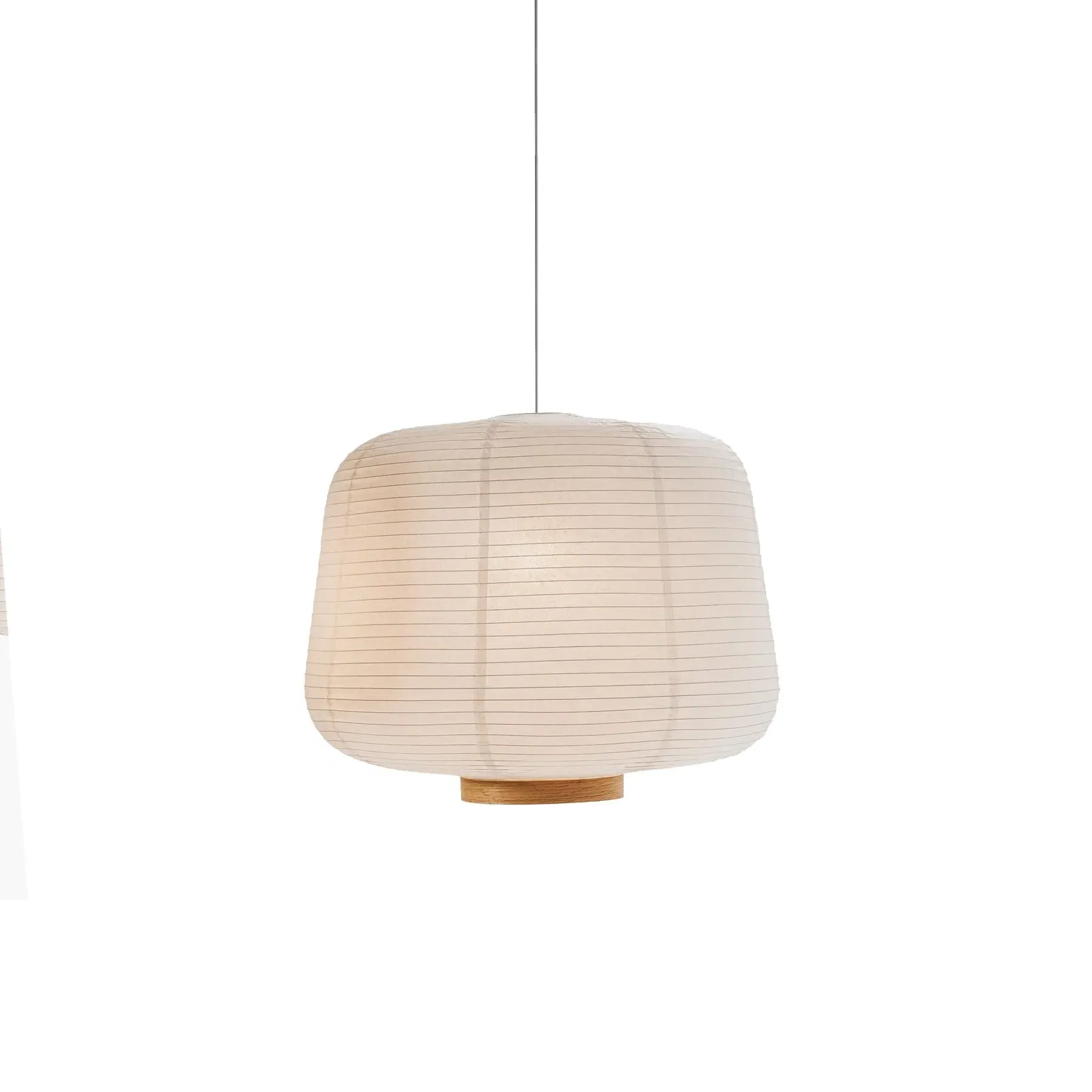 Soft Paper Lantern Small Pendant Light - Oak, Rice Paper