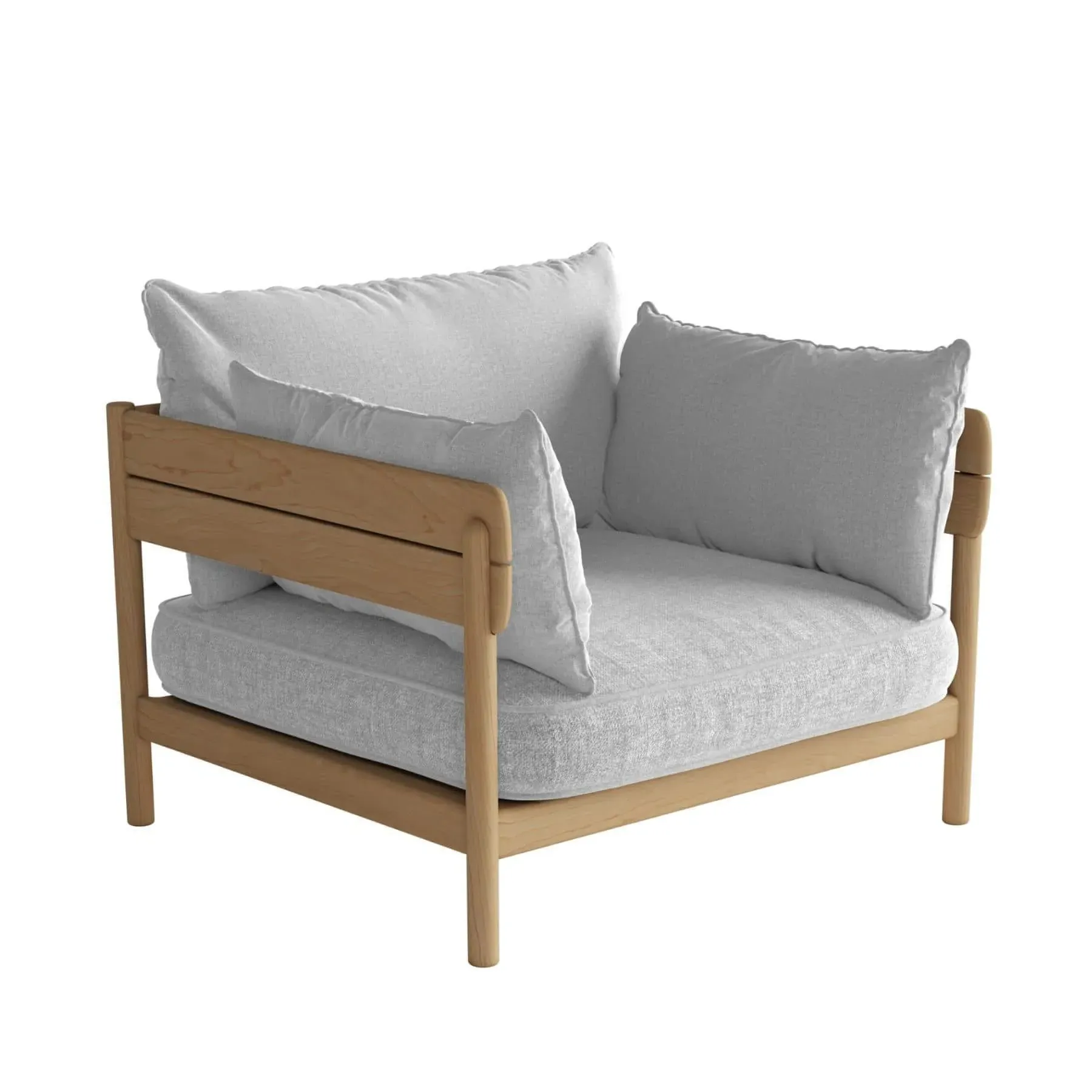 Tanso Sofa Armchair - Grey, Teak