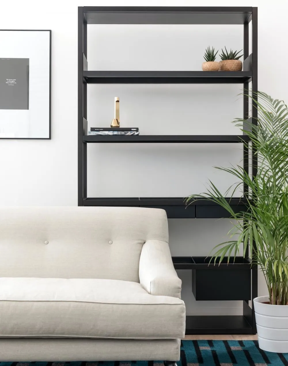 Wide Modular Shelving Unit - Black, Steel