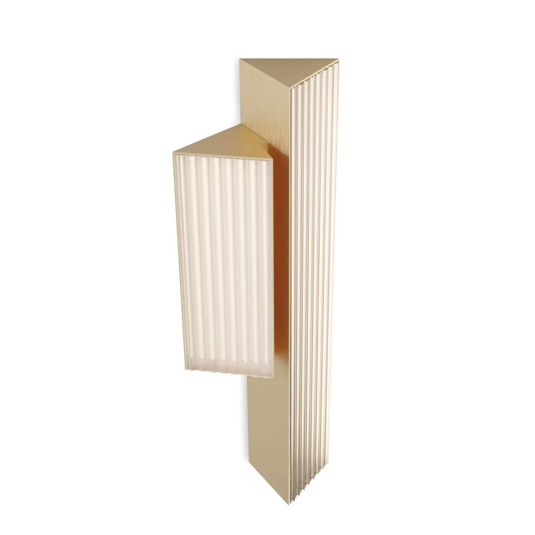 Double Wall Light with Ribbed Diffuser - Copper