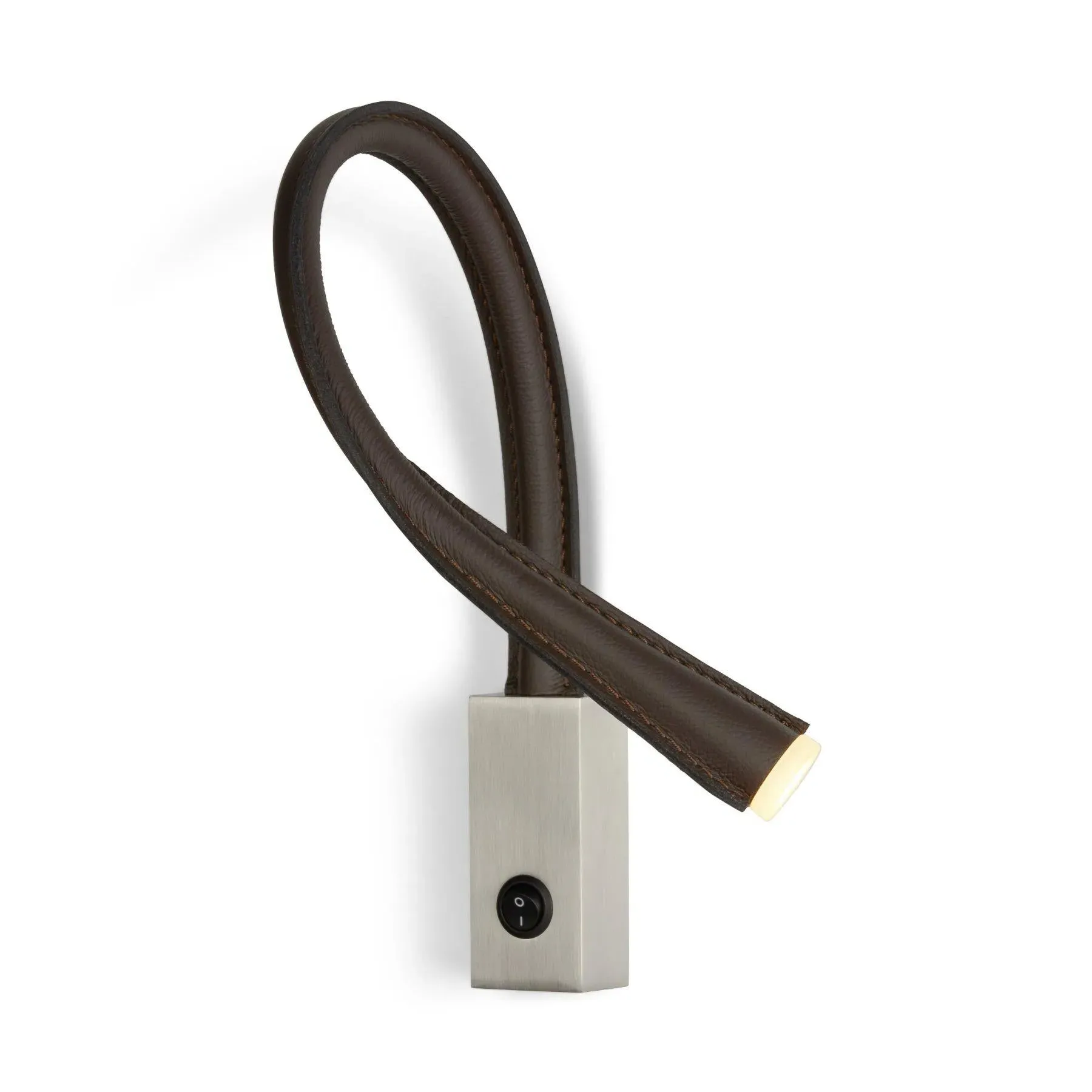 Flexible Wall Light with Switch - Brown, Leather