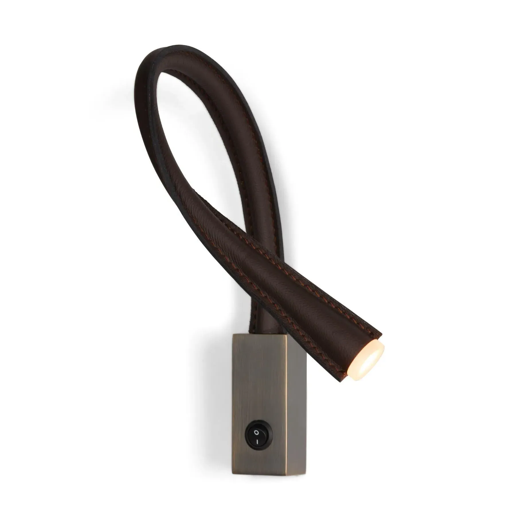 Flexible Wall Light with Switch - Brown, Leather