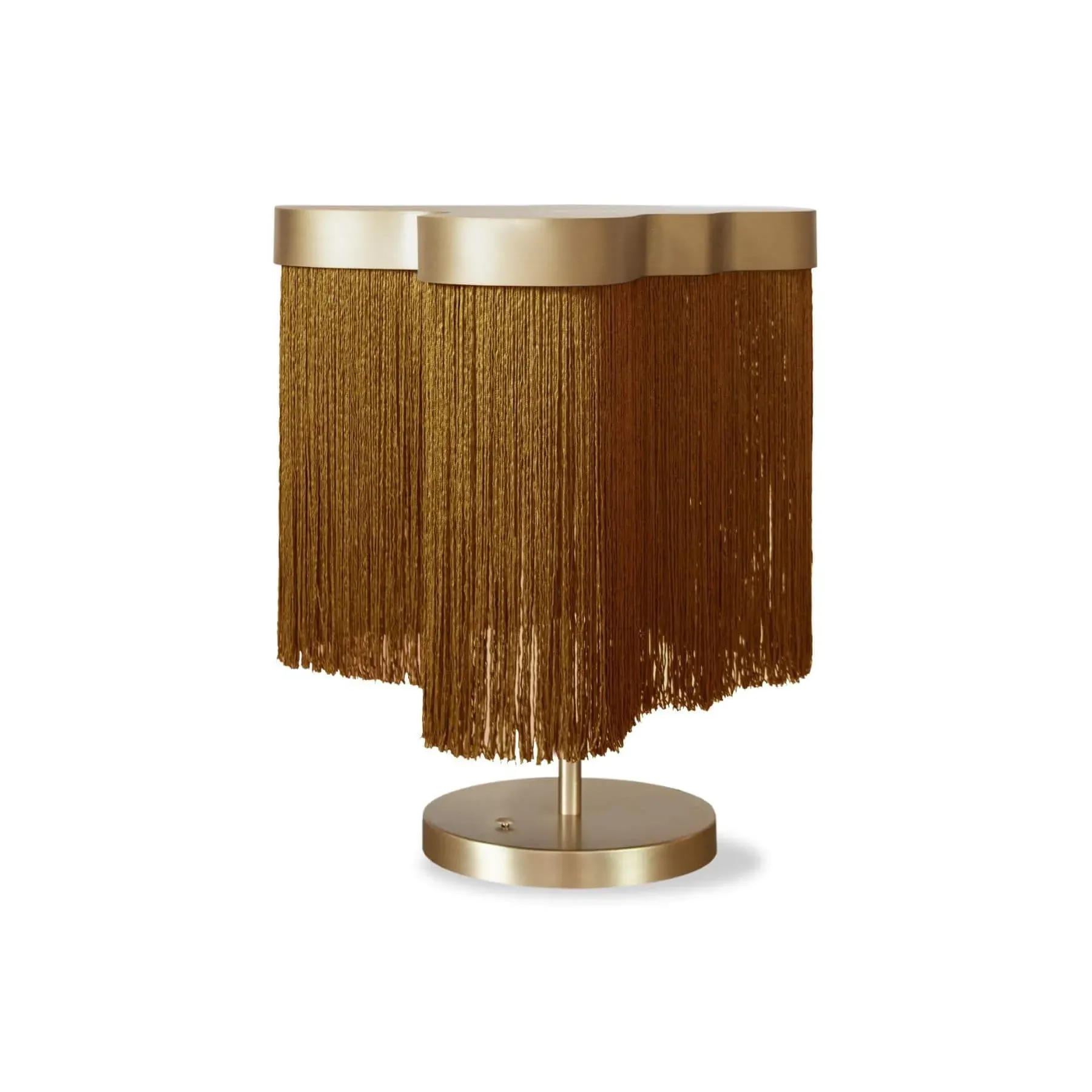 Fringed Table Lamp with Dimmer - Cognac, Brass