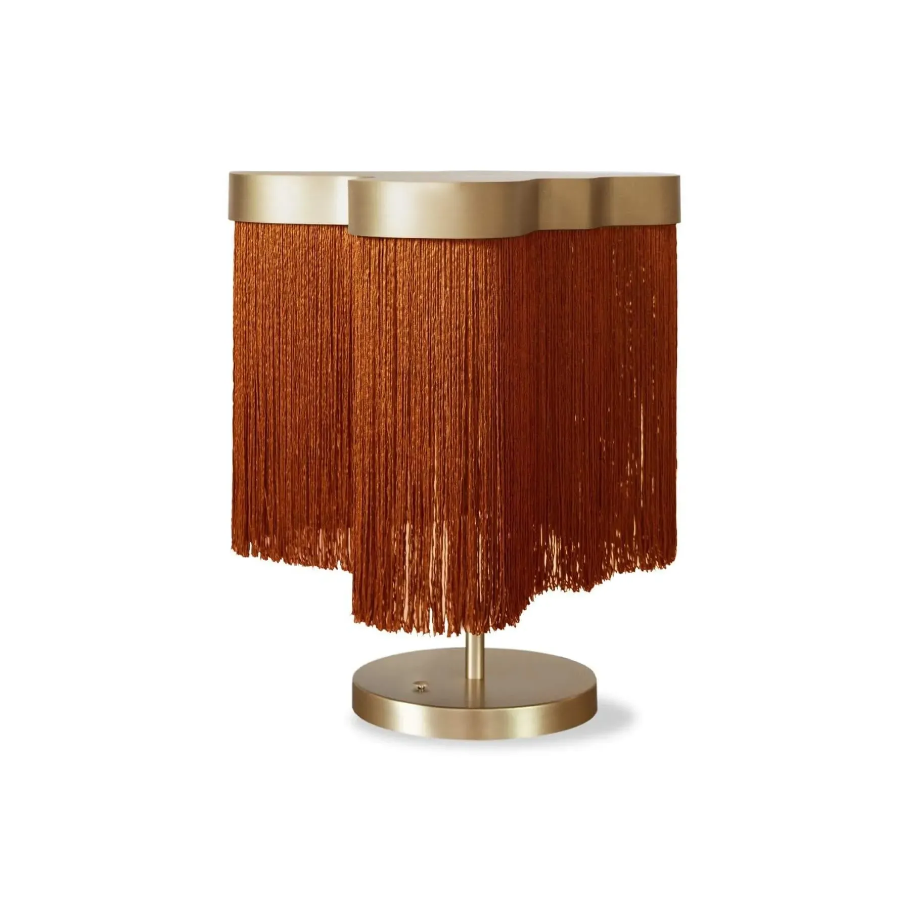 Fringed Table Lamp with Dimmer - Rust, Brass
