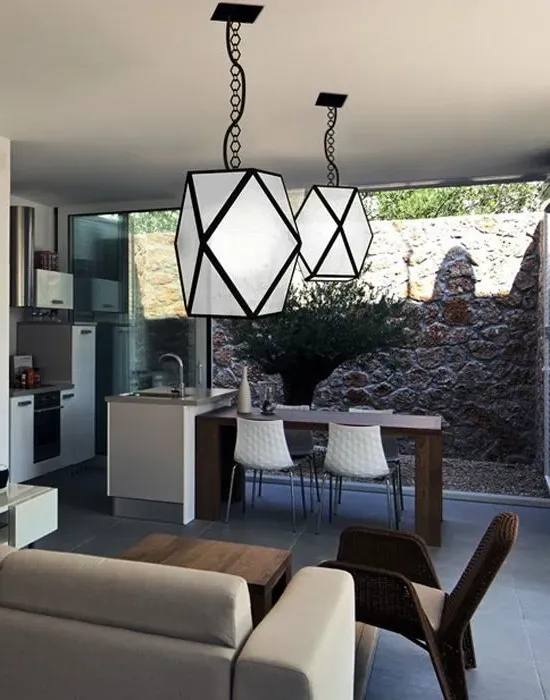 Large Outdoor Pendant Light - Black