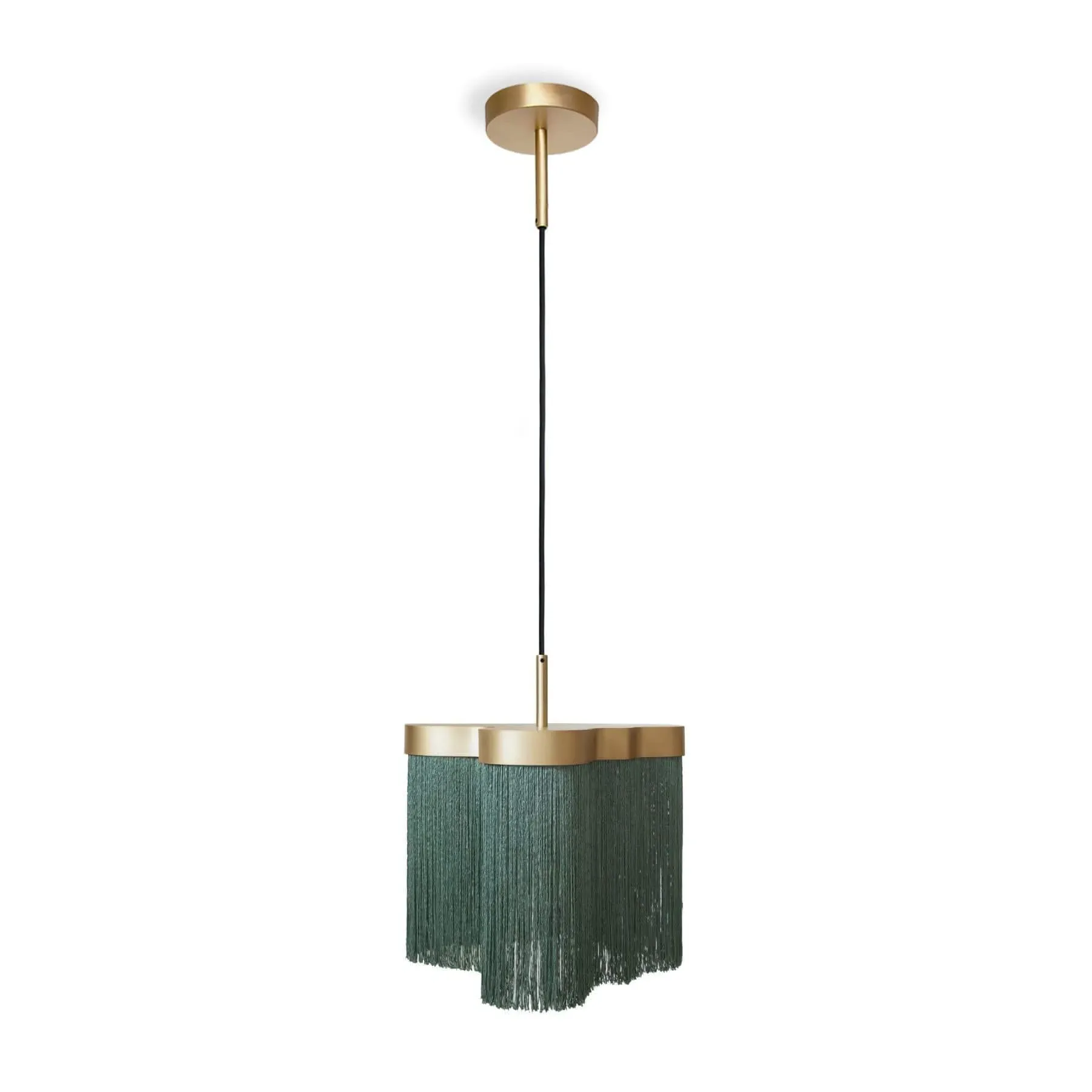 Maiorca Pendant Light with Fringes - Blue, Brass
