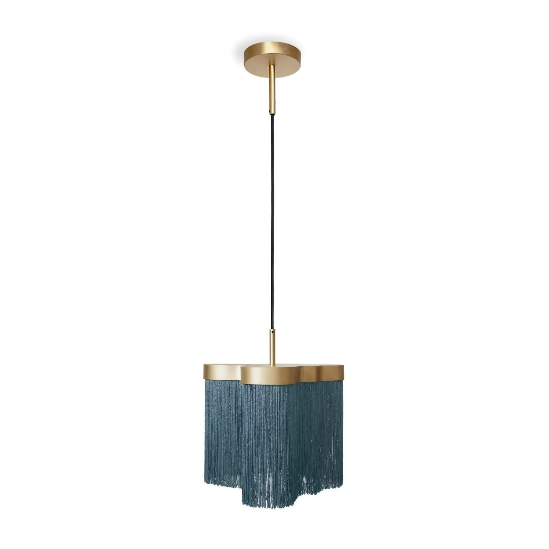 Maiorca Pendant Light with Fringes - Blue, Brass