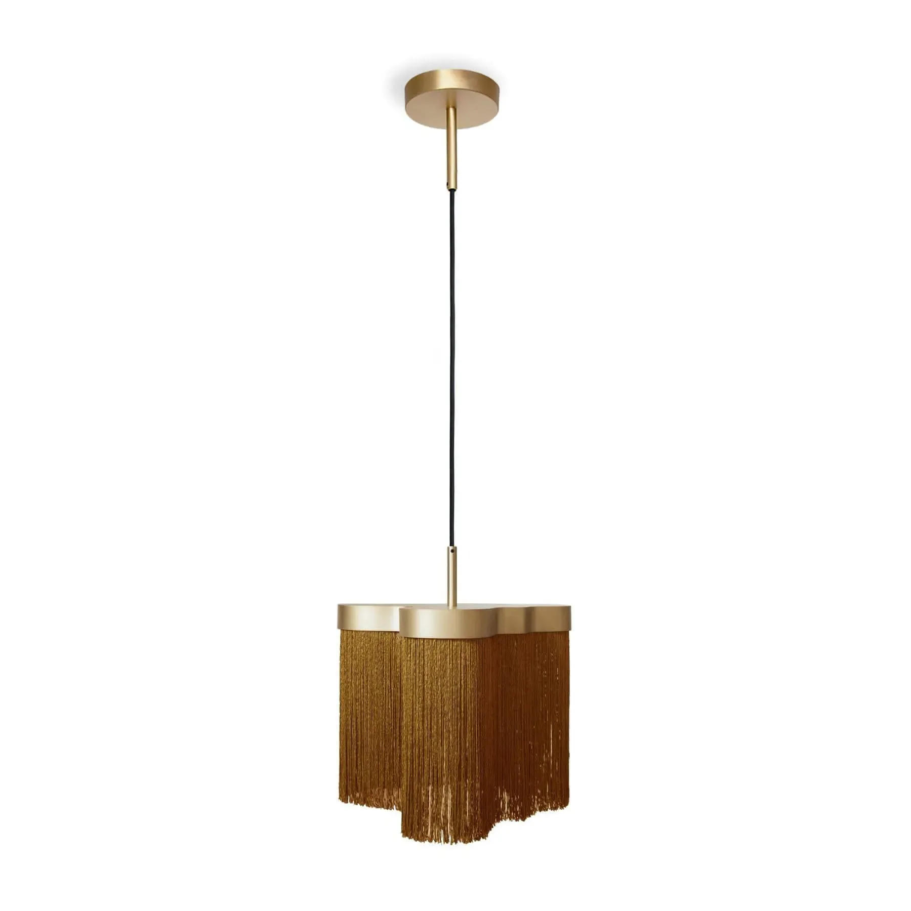 Maiorca Pendant Light with Fringes - Green, Brass