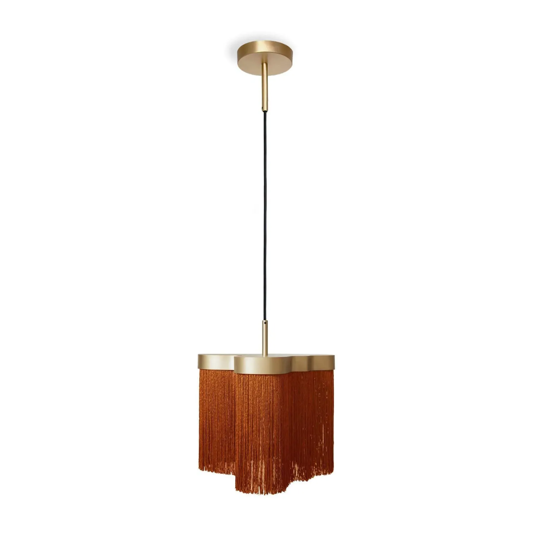 Maiorca Pendant Light with Fringes - Rust, Brass