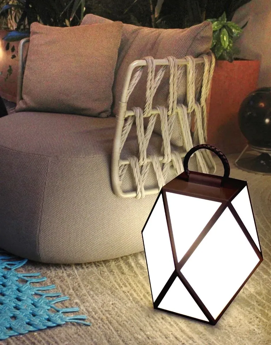 Medium Portable Outdoor Lantern - White