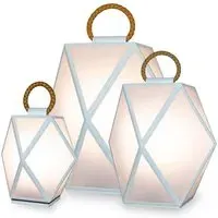 Medium Portable Outdoor Lantern - White