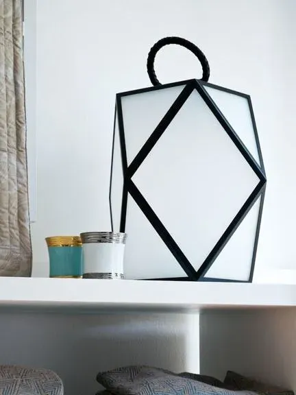 Muse Large Portable Outdoor Lantern - Matt Black