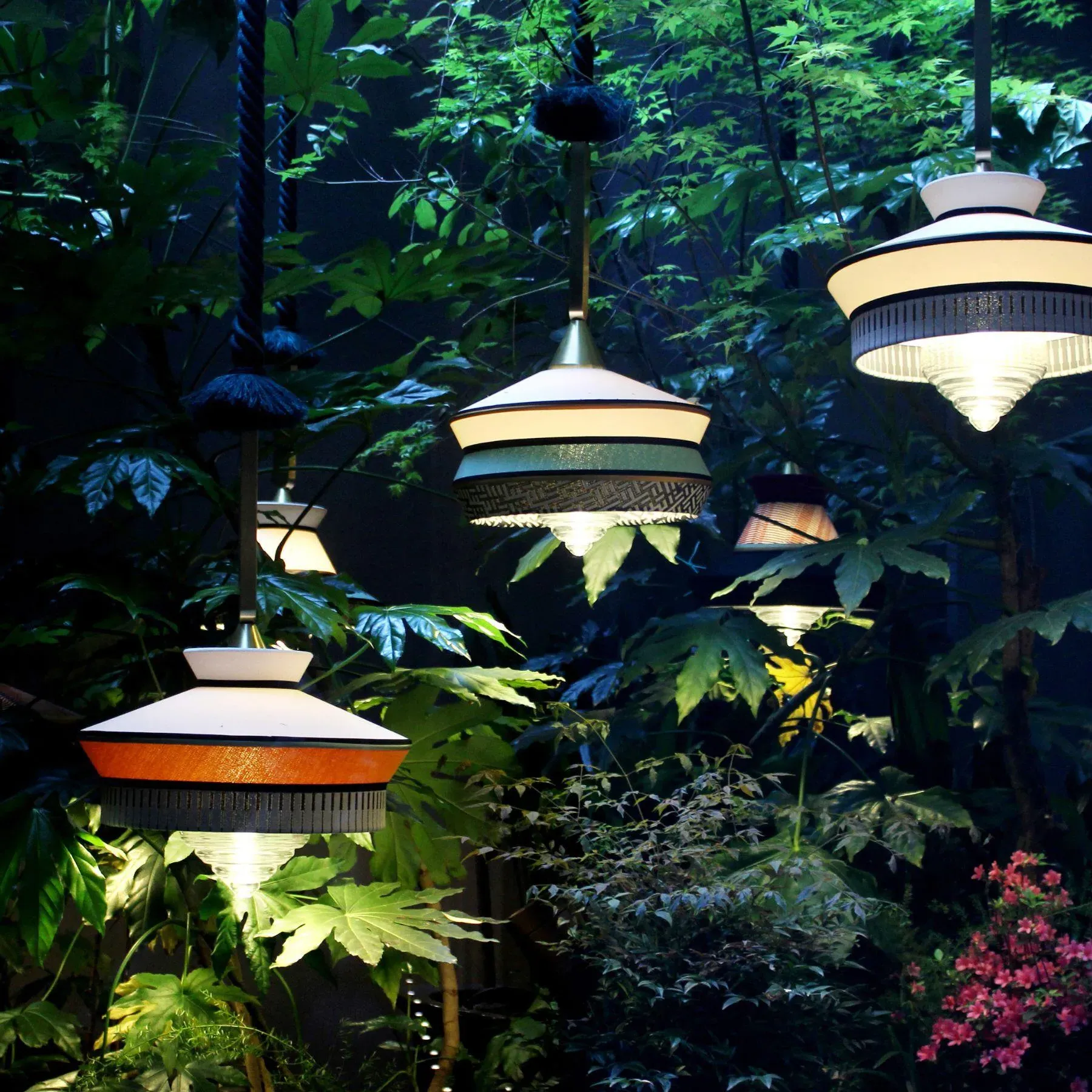 Outdoor Pendant Light IP65 - Black, Fabric