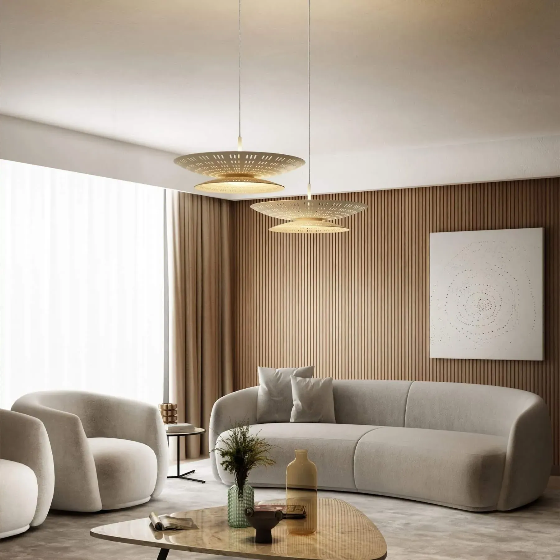 Pendant Light with Laser Cuts - Recycled Acrylic