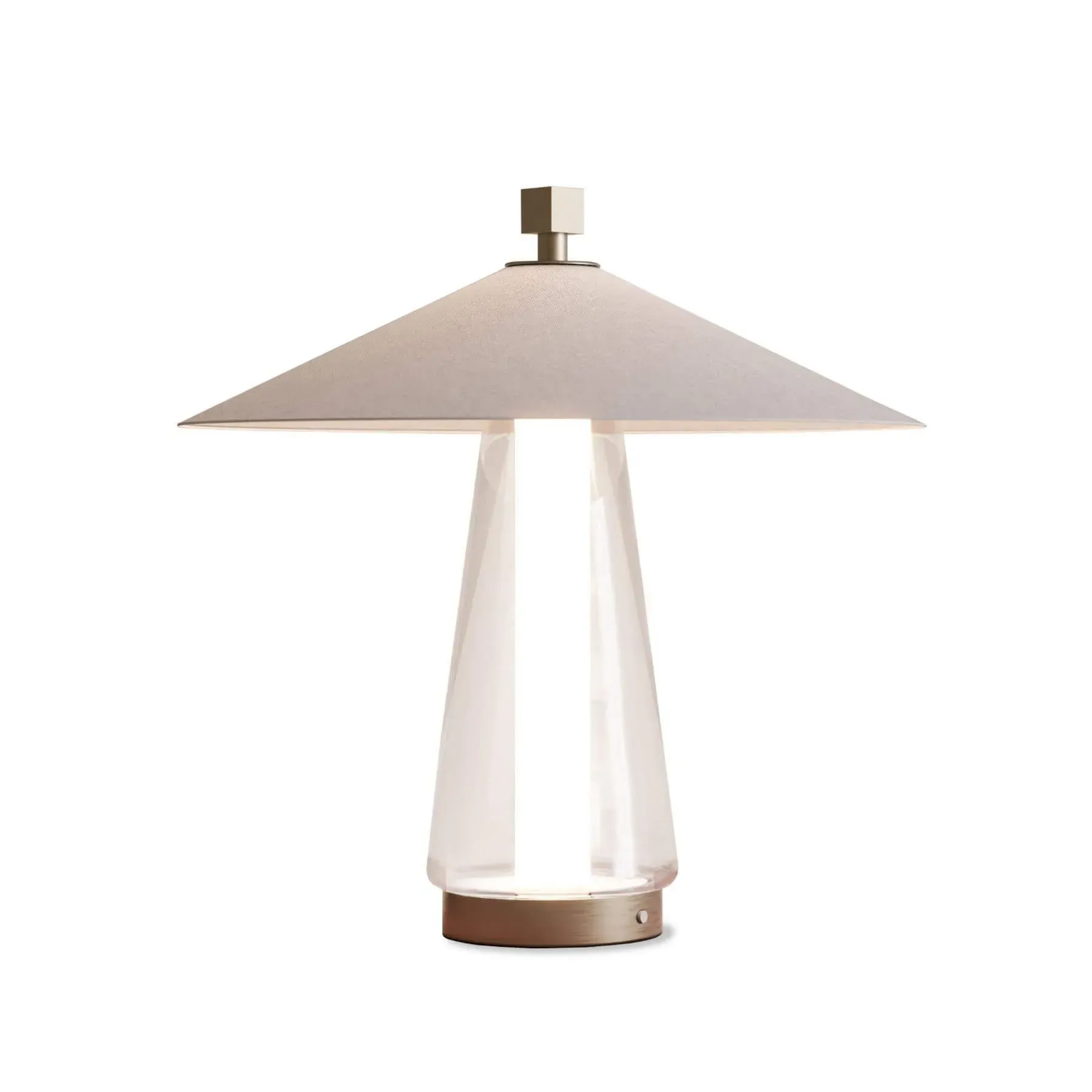 Small Table Lamp with Shade - White, Cotton image