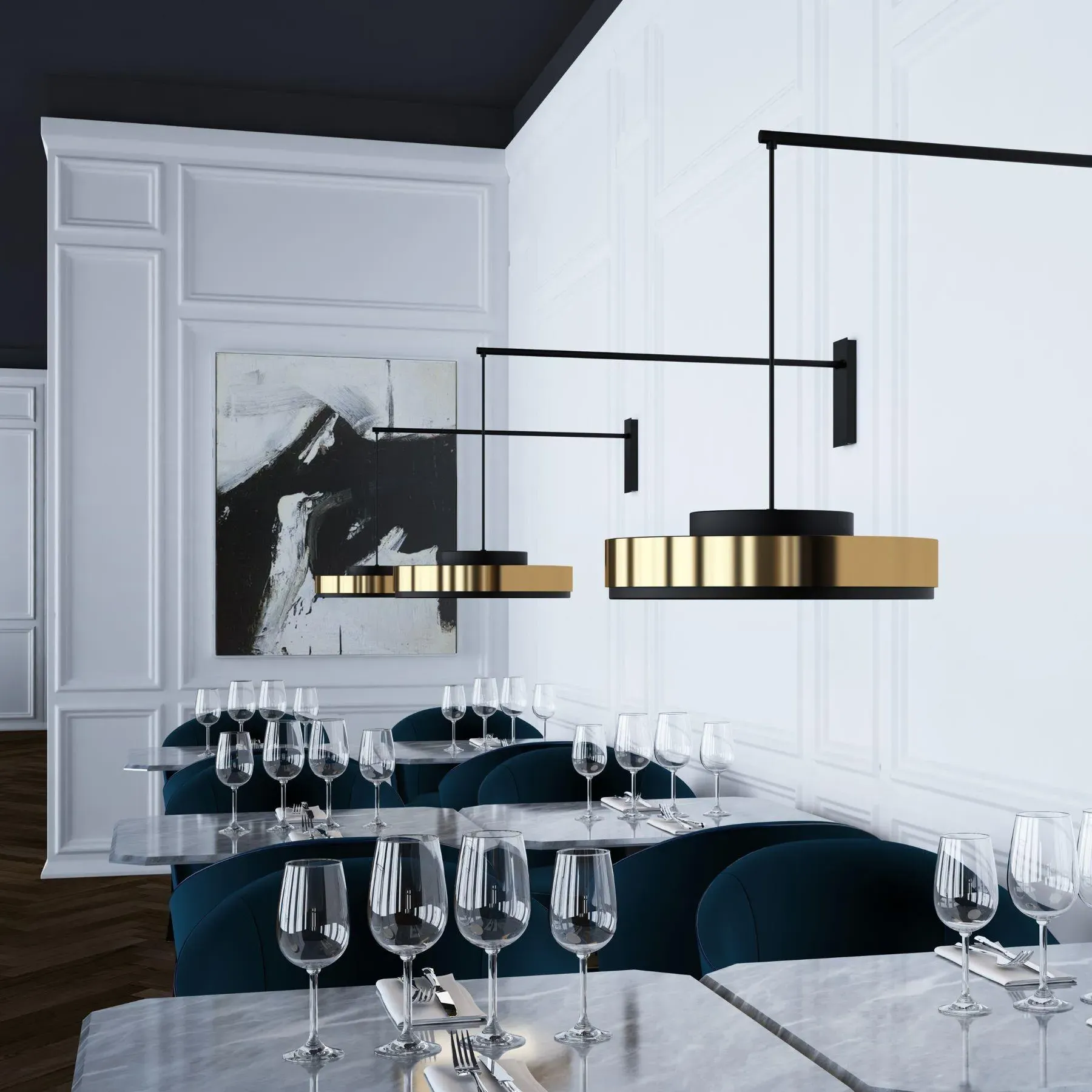 Small Wall Light with Rotating Arm - Black, Metal