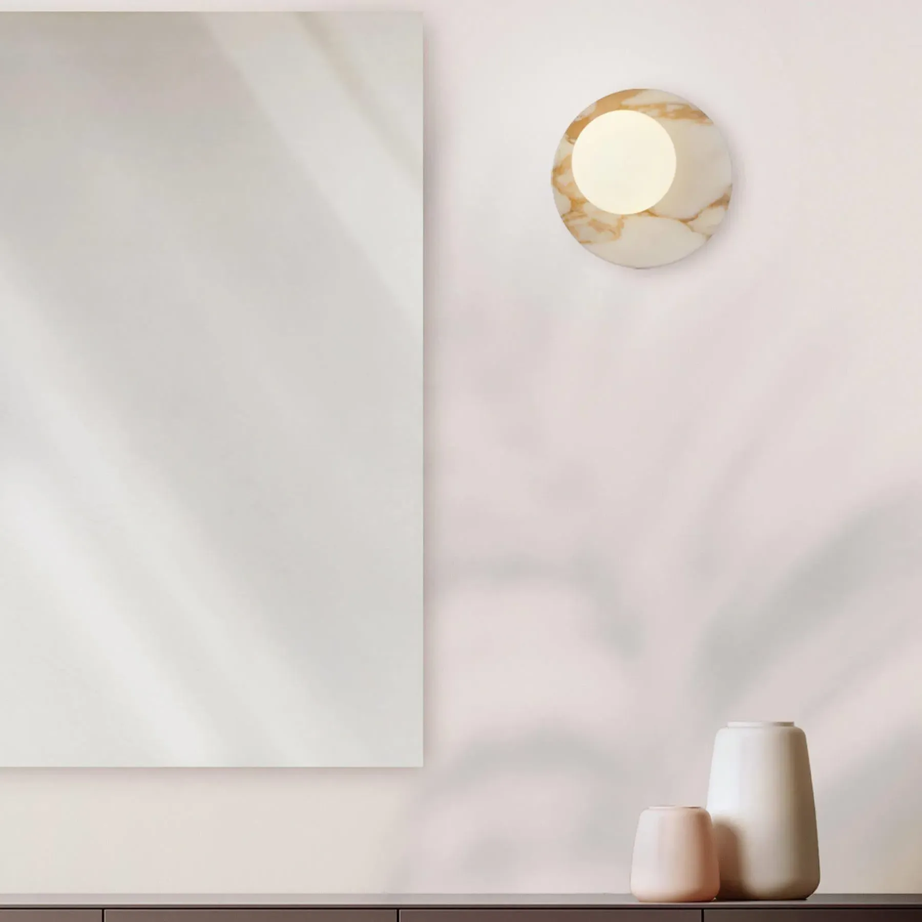 Wall Light with Marble Base - Green, Marble