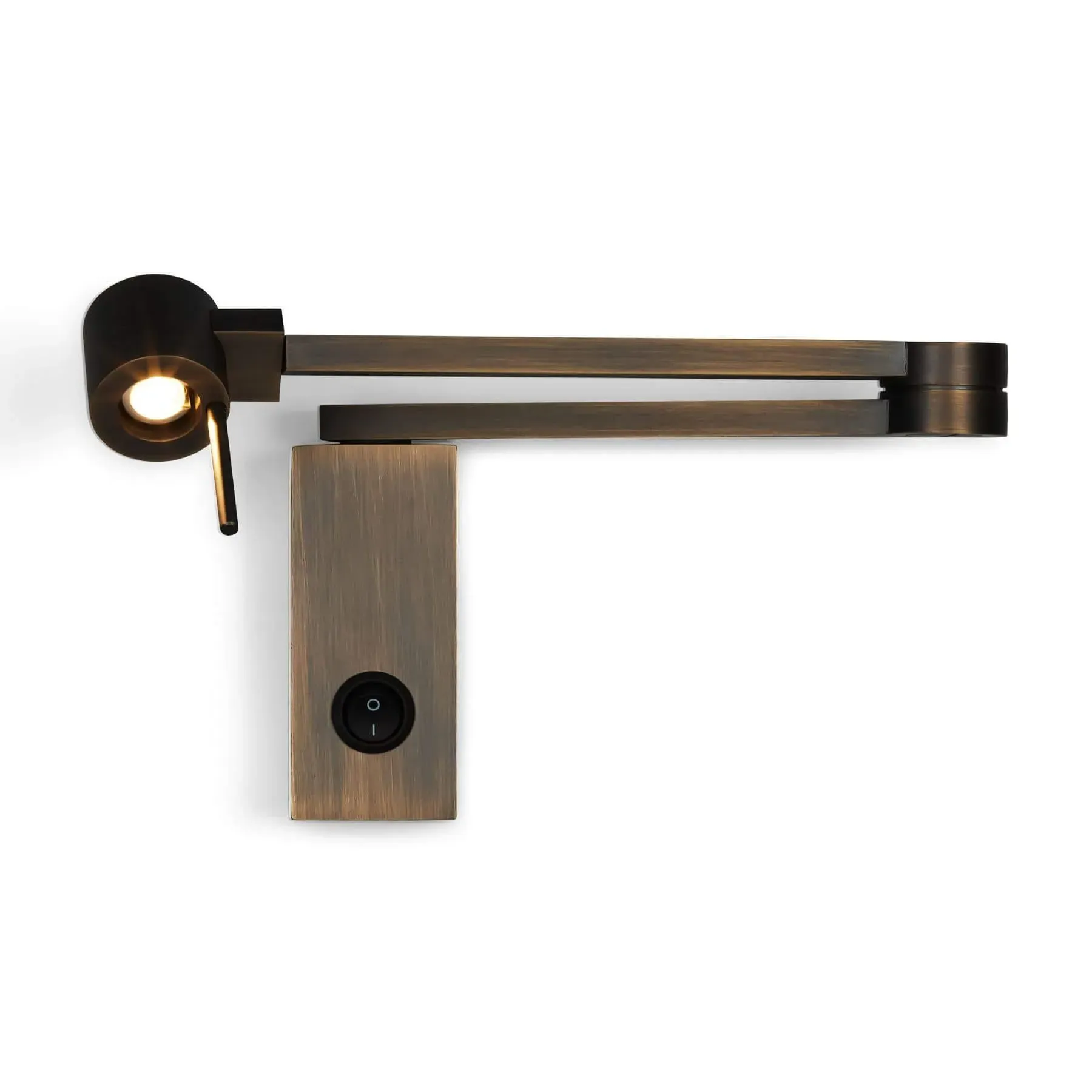 Wall Light with Switch - Satin Bronze, Metal
